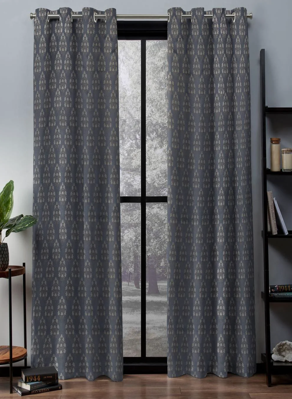 Responsible Flavia Jacquard Blackout Curtains Intricate Floral Motifs Total Light Block Comet Blue Set of 2 Fully CustomizableThe Guide to Measuring and Choosing Curtains Environmentally Friendly
