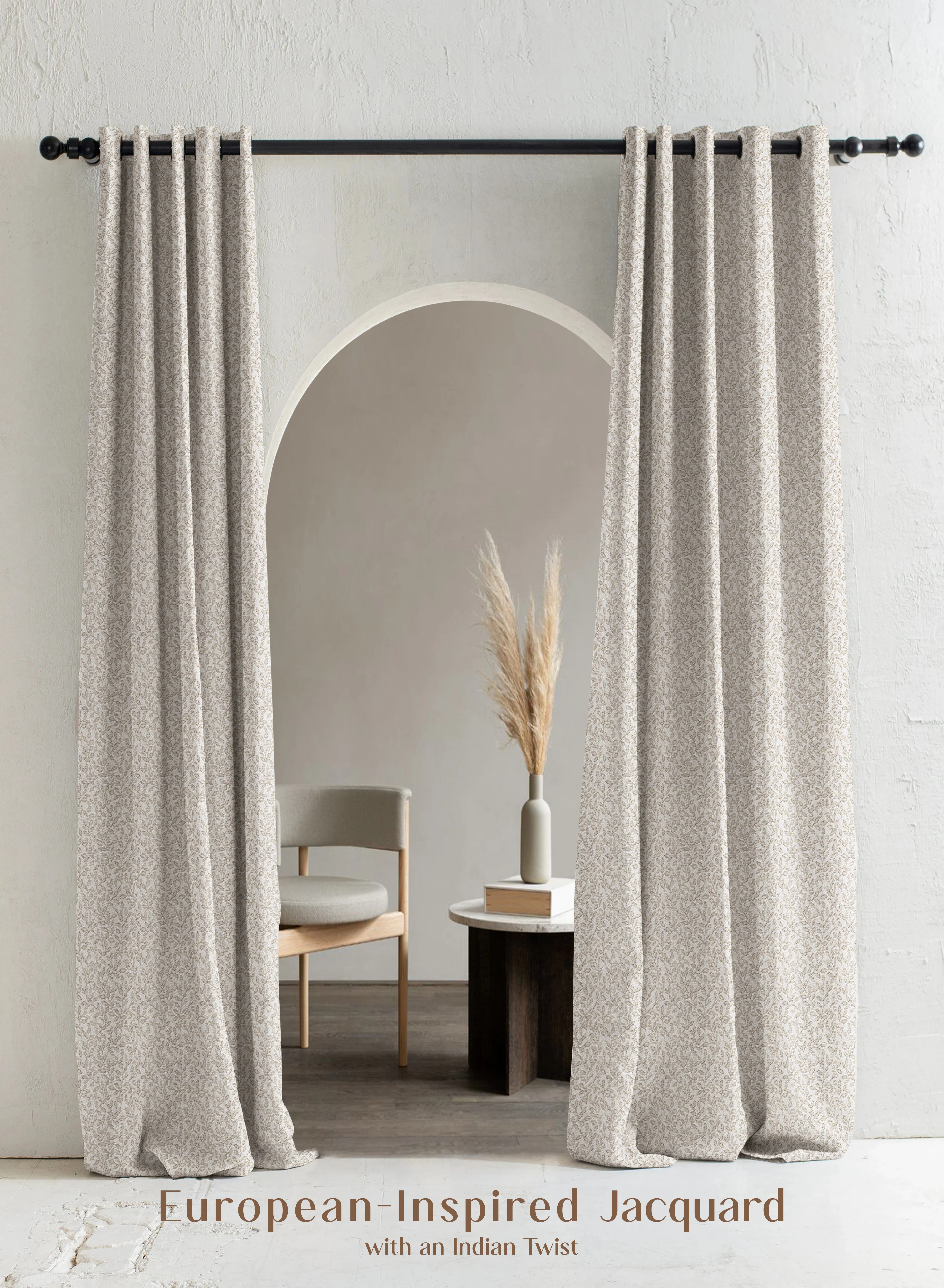 Environmentally Friendly Eudora Jacquard Room Darkening Curtains European Jacquard Weave Oatleaf Set of 2 Fully CustomizableThe Guide to Measuring and Choosing Curtains Exceptional