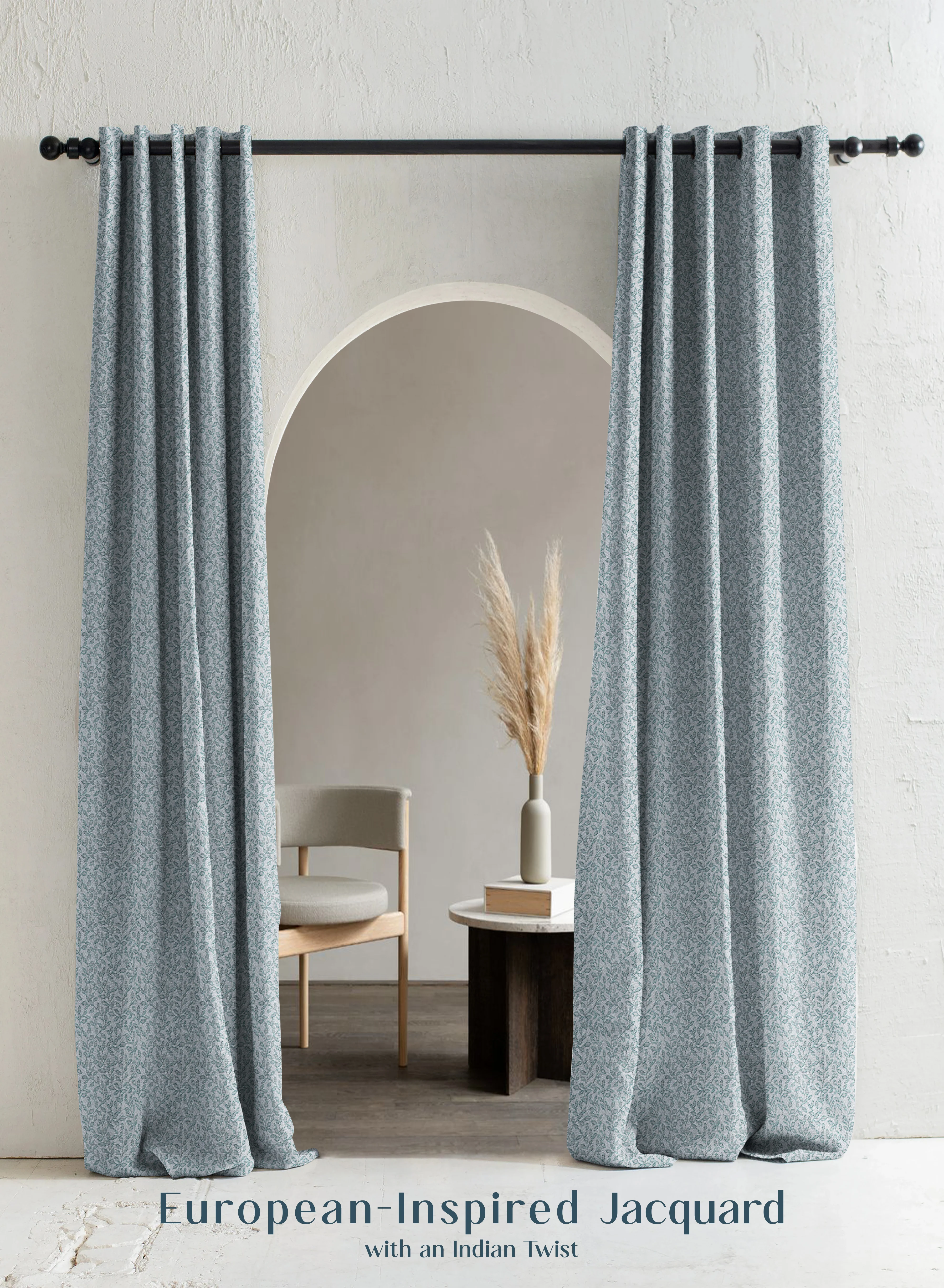 Powerful Eudora Jacquard Room Darkening Curtains European Jacquard Weave Twilight Aqua Set of 2 Fully CustomizableThe Guide to Measuring and Choosing Curtains Exclusive