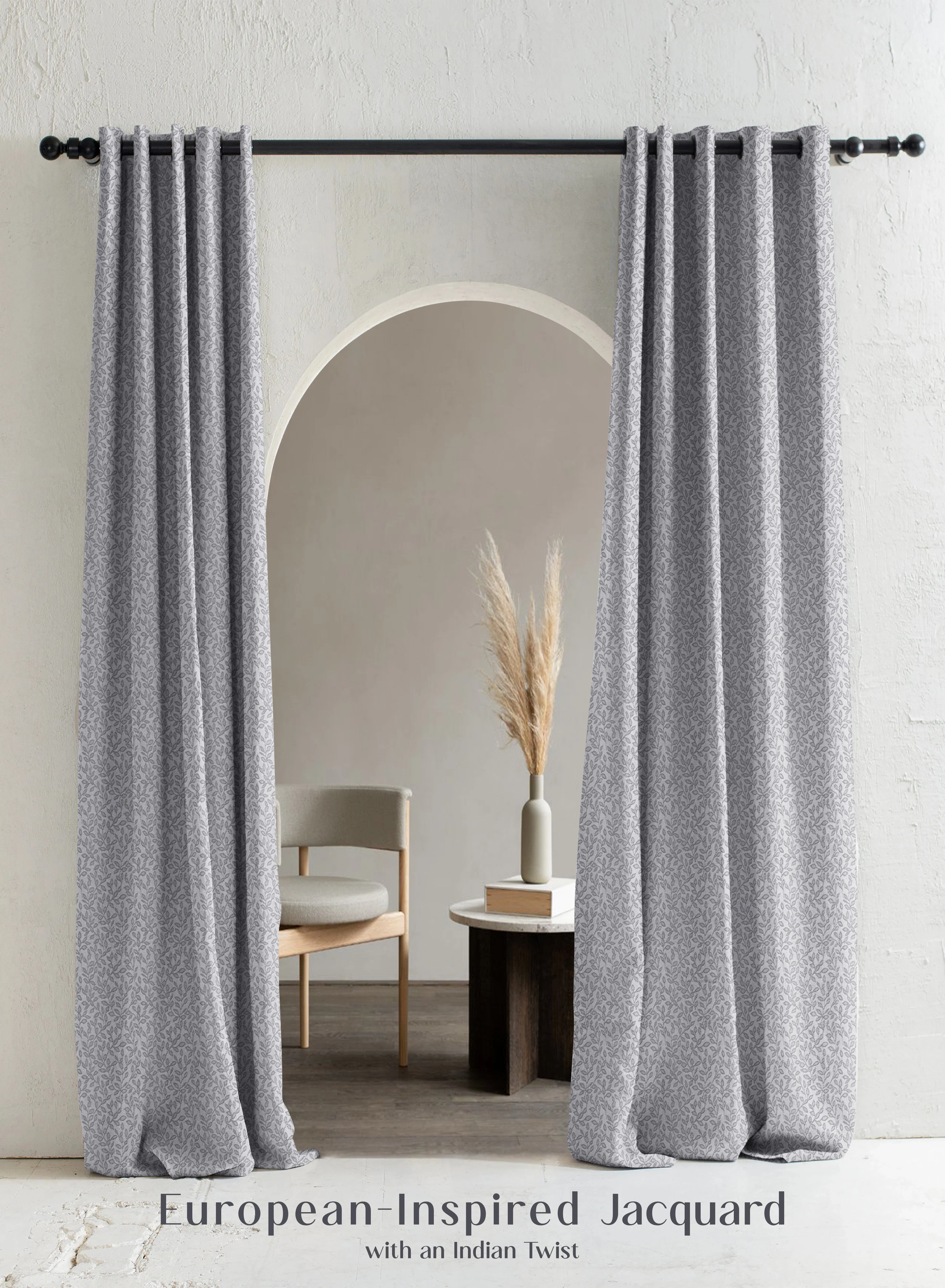 Stylish Eudora Jacquard Room Darkening Curtains European Jacquard Weave Feather Gray Set of 2 Fully CustomizableThe Guide to Measuring and Choosing Curtains Top-Quality