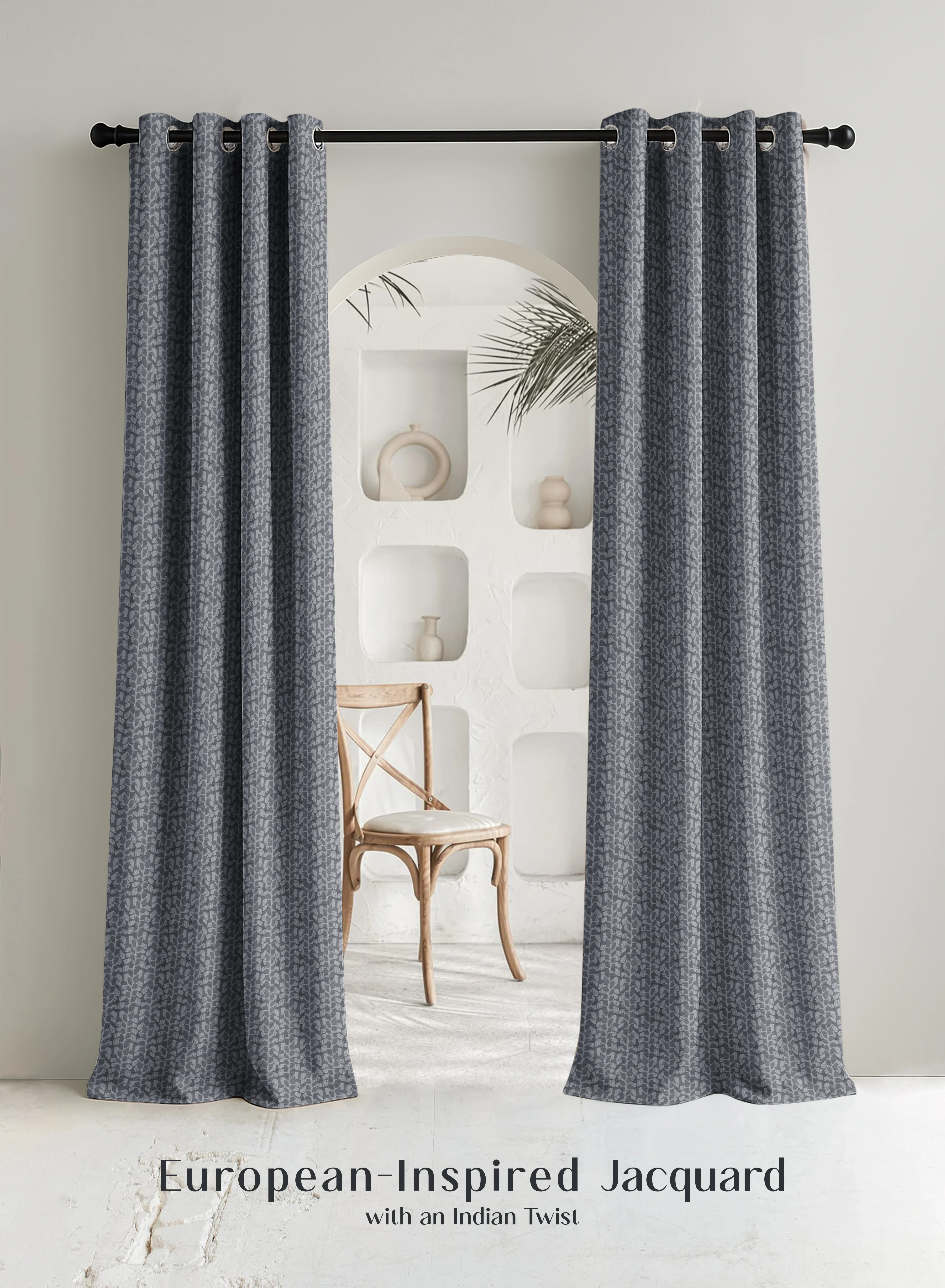 Reusable Eudora Jacquard Room Darkening Curtains Pebble Jacquard Weave Dusk Gray Set of 2 Fully CustomizableThe Guide to Measuring and Choosing Curtains Reliable