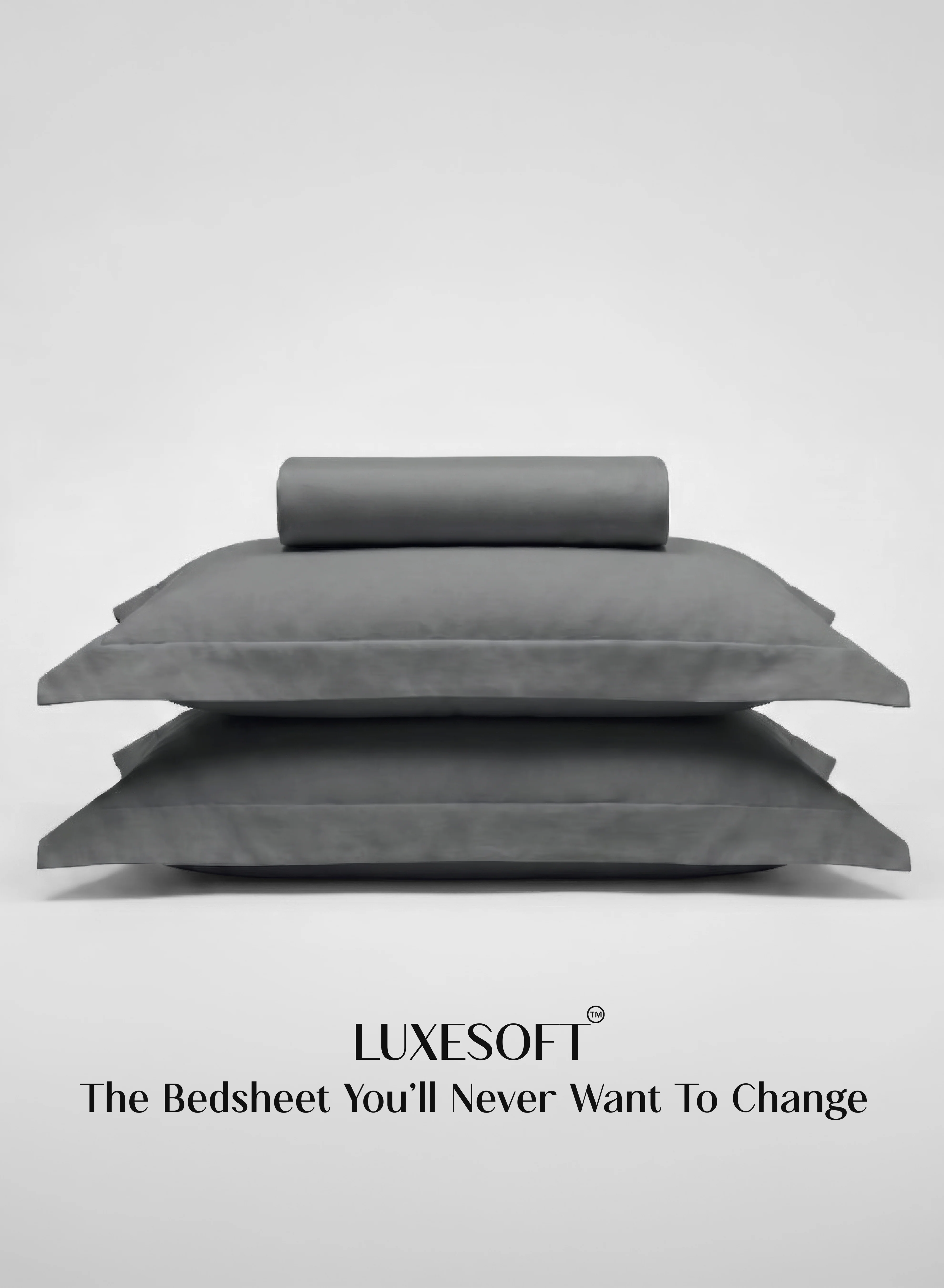 Organic LuxeSoft™ Double Bedsheet Set Oversized King Includes 2 Pillow Covers 2 Cushion Covers Pebble Gray Versatile