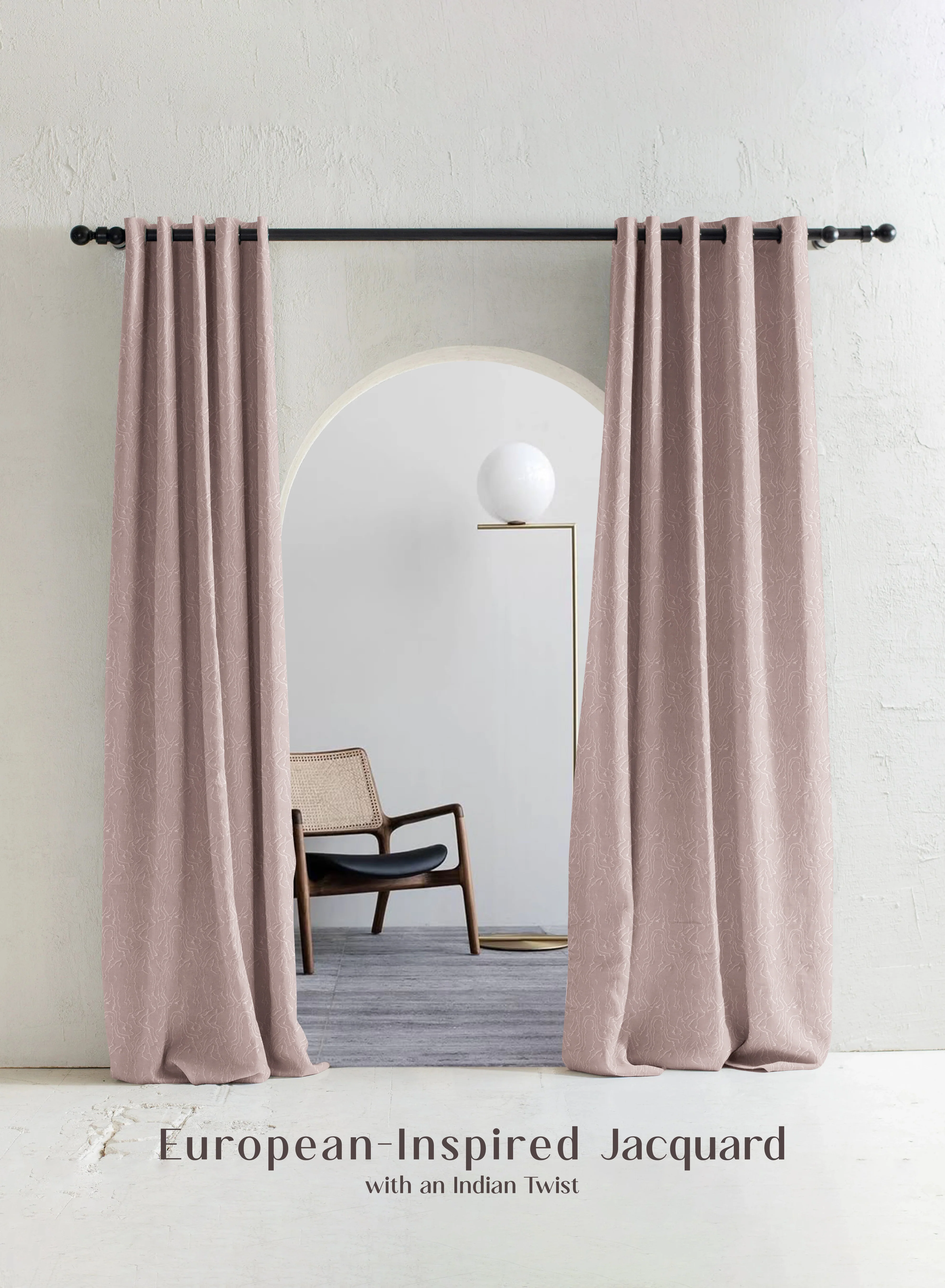 Long-Lasting Teramo Jacquard Blackout Curtains Drift Jacquard Weave Total Light Block Dusky Peach Set of 2 Fully CustomizableThe Guide to Measuring and Choosing Curtains Innovative