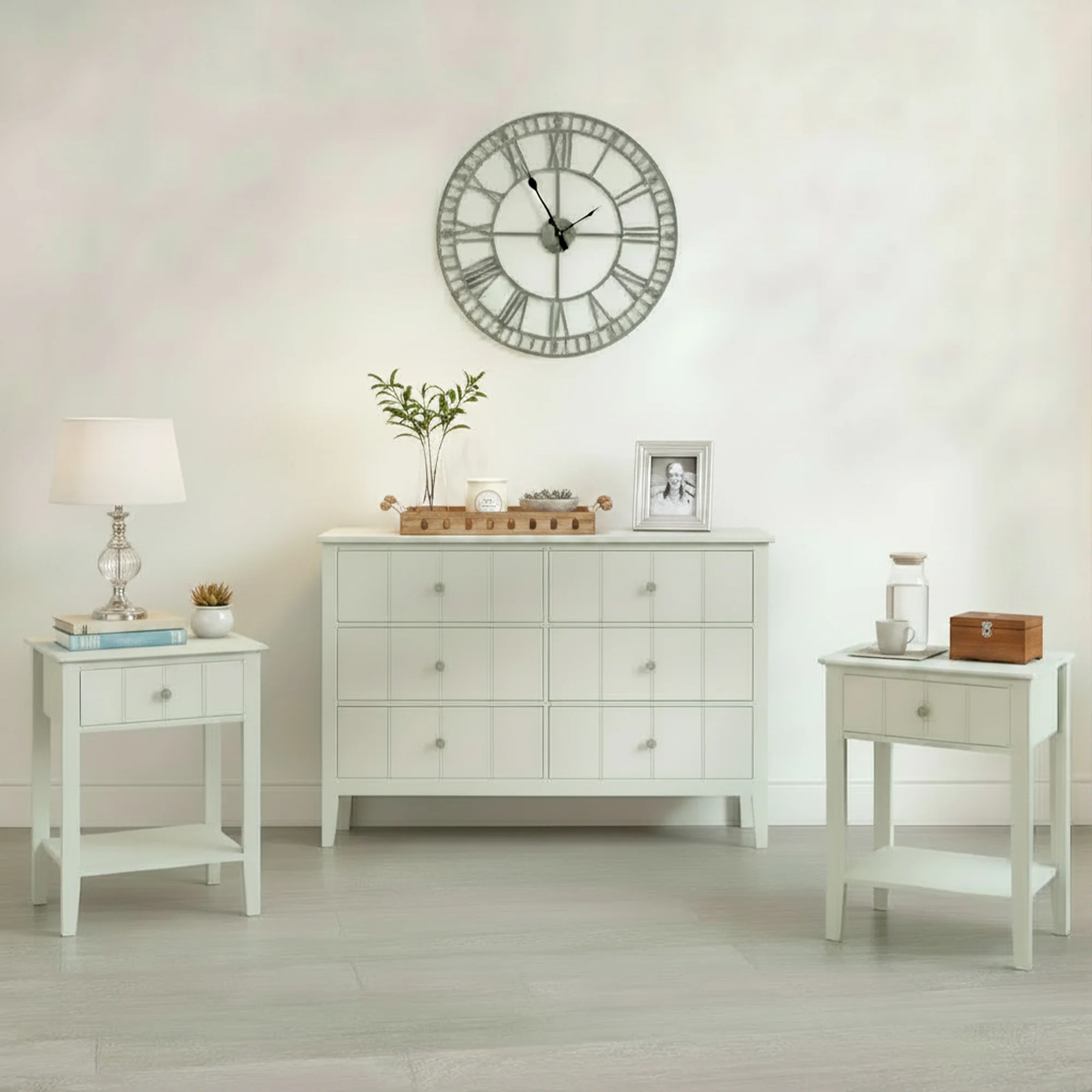 Proven Ivory 6 Drawer Chest Of Drawers Pair Of One Drawer Bedside Tables – Padstowe Ivory Range Artisan