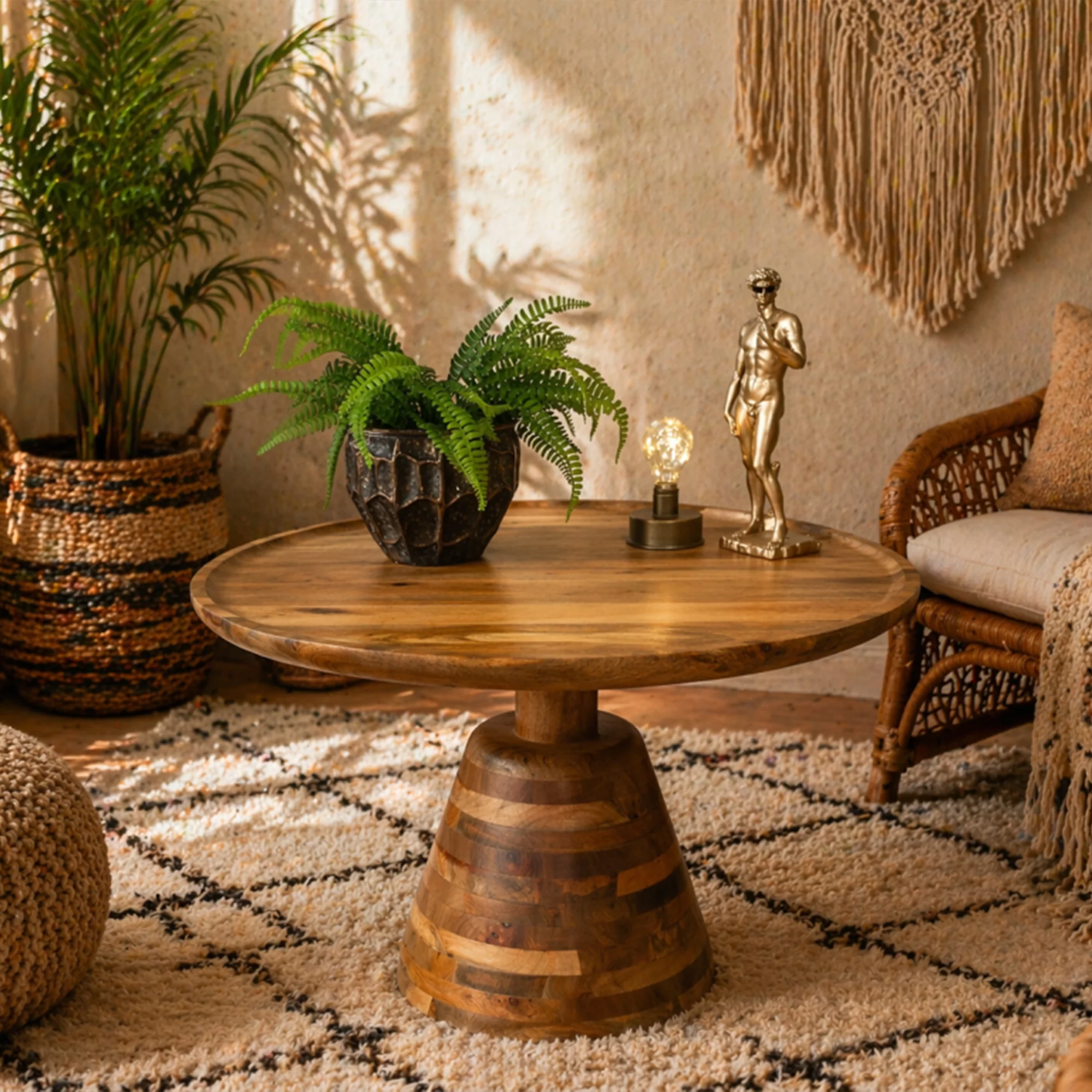Healthy Large Round Wooden Coffee Table Unique