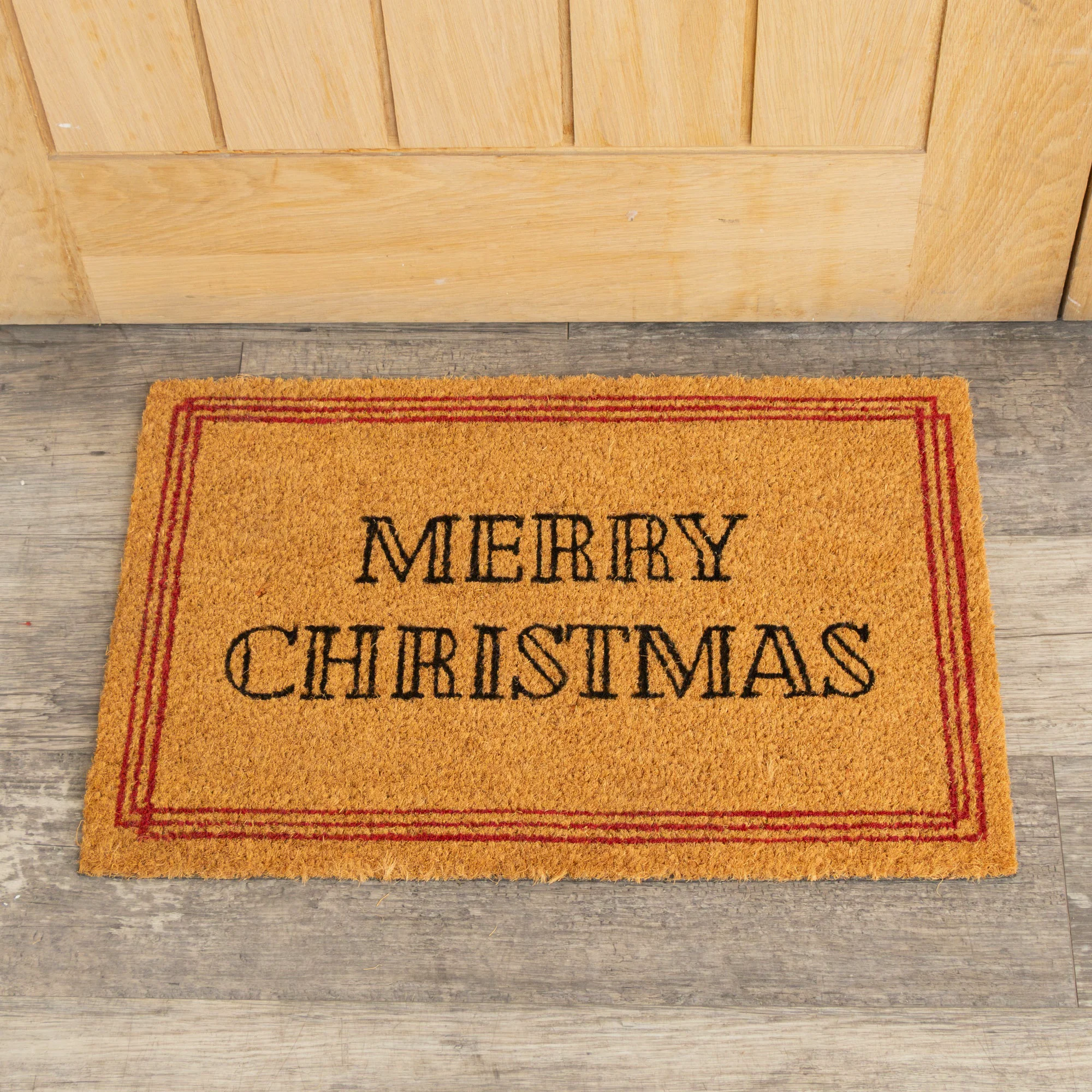 Innovative Pink Natural Coir Merry Christmas Doormat – 40cm x 60cm Verified