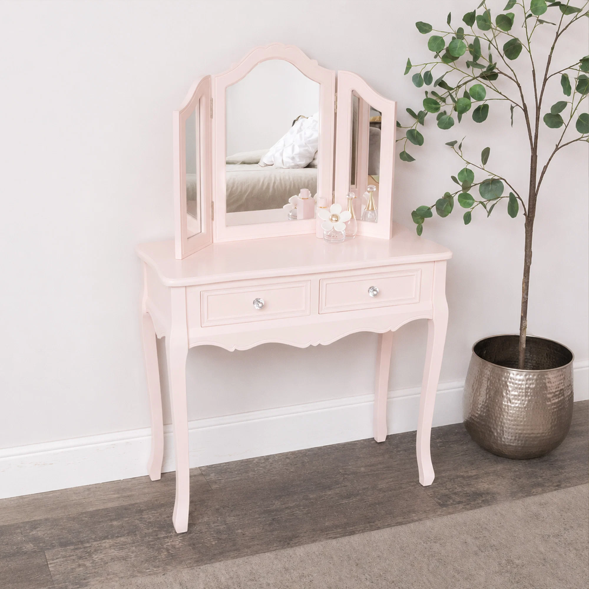 Lightweight Pink Dressing Table Mirror Set – Sophia Pink Range – Damaged second Sustainable