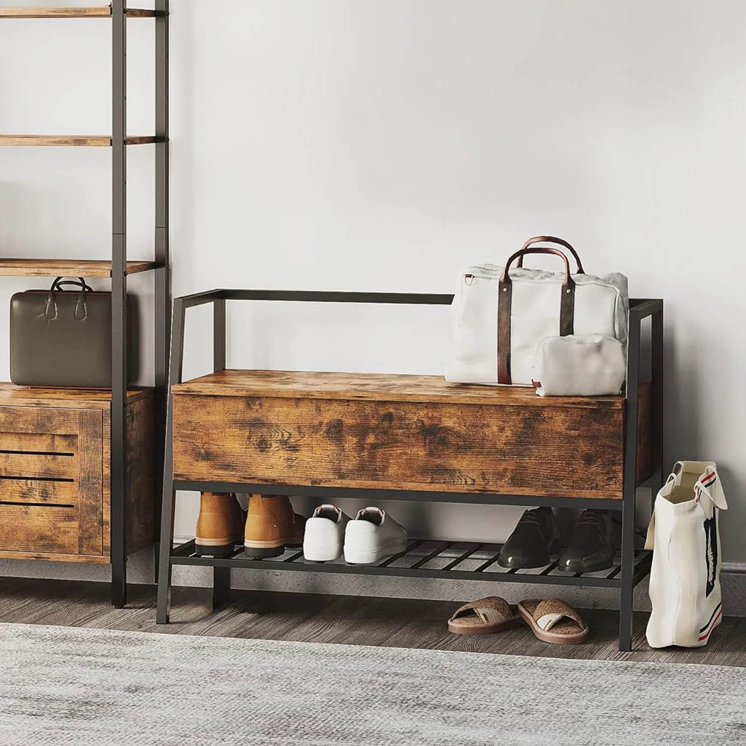 High-Performance Entryway Bench Shoe Bench With Shoe Rack and Storage Box for Entryway Bedroom HallwayEntryway Bench Shoe Bench With Shoe Rack and Storage Box for Entryway Bedroom Hallway Powerful