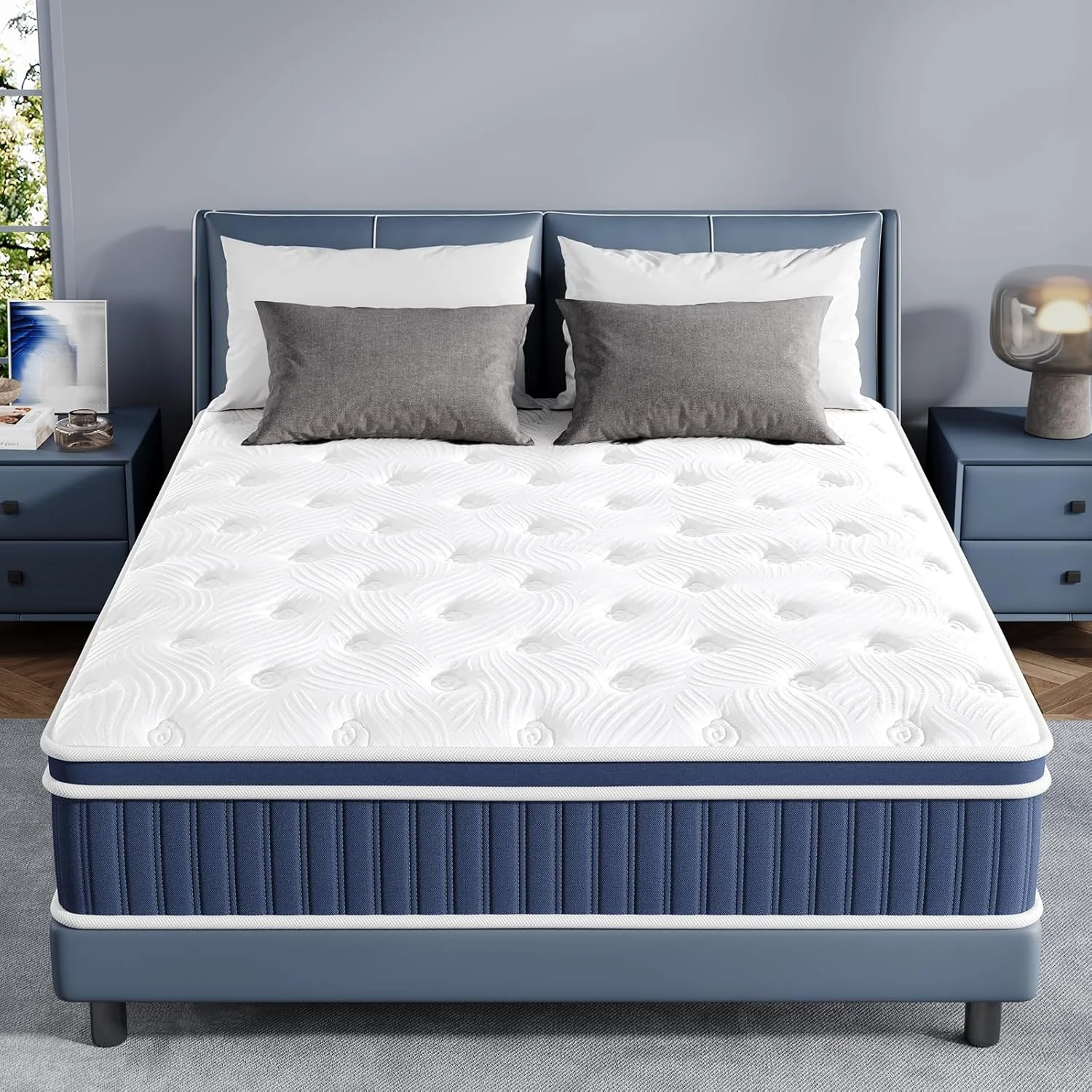Modern 10 inches Mattress Hybrid Mattress Cooling Gel Memory Foam Pocket Spring for Motion Isolation and Edge Support Fiberglass- Medium Firm CertiPUR-US 10 inches Mattress Hybrid Mattress Cooling Gel Memory Foam Pocket Spring for Motion Isolation and Edge Support Fiberglass- Medium Firm CertiPUR-US Convenient
