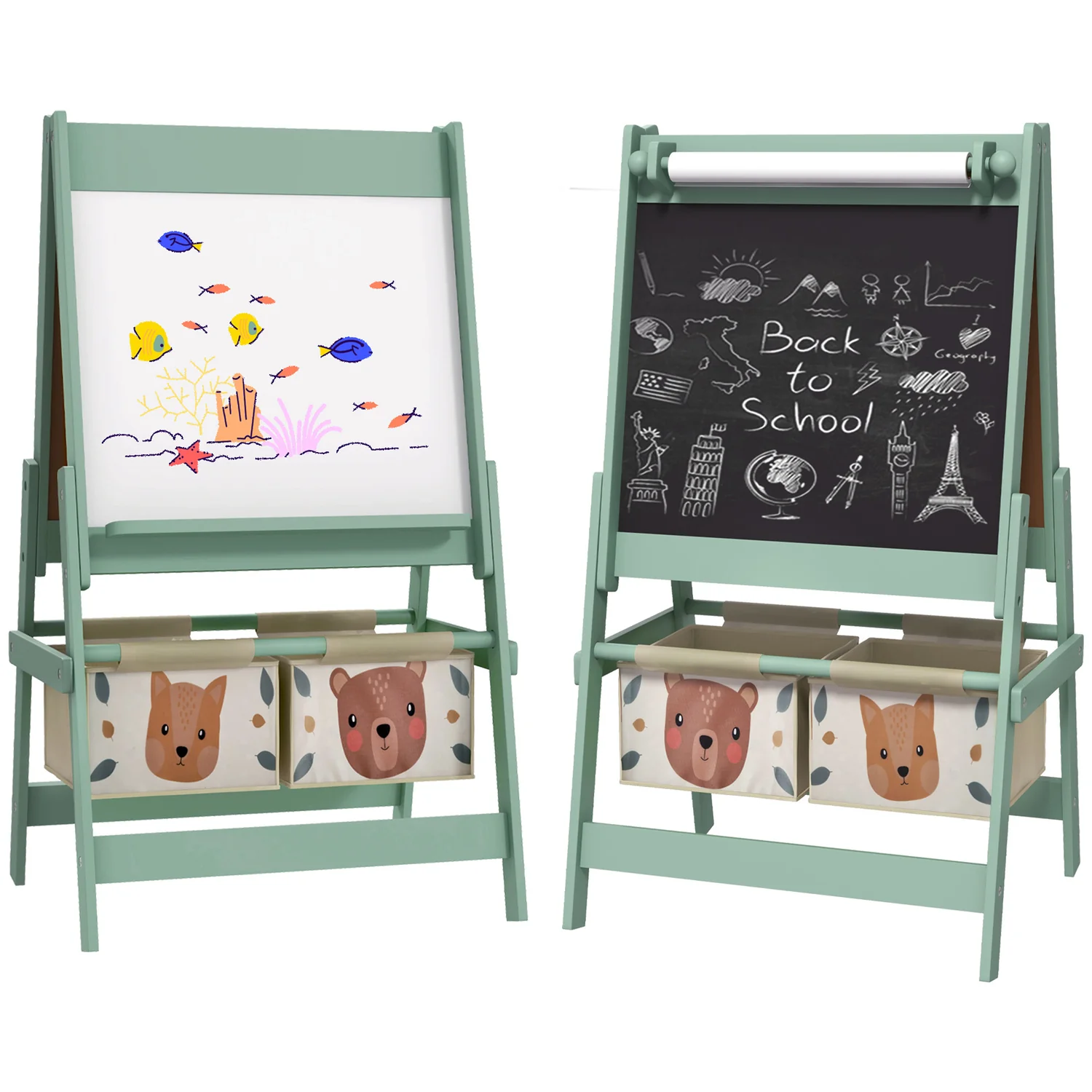 Elegant Easel for Kids 3 in 1 Kids Art Easel with Double Sided Drawing Board and Storage BasketsEasel for Kids 3 in 1 Kids Art Easel with Double Sided Drawing Board and Storage Baskets Traditional