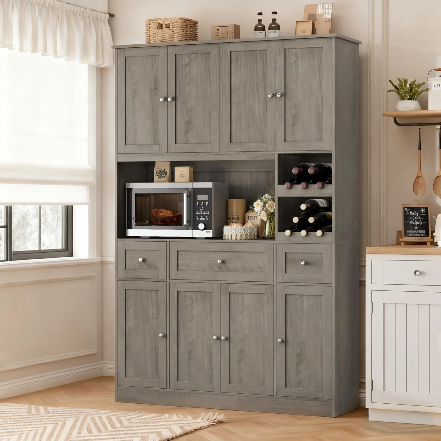 Excellent Discontinued 72 Tall Kitchen Hutch with Storage Pantry Cabinet with Drawers 5-Door Buffet Sideboard with Wine Rack Large Countertop Discontinued 72 Tall Kitchen Hutch with Storage Pantry Cabinet with Drawers 5-Door Buffet Sideboard with Wine Rack Large Countertop Advanced