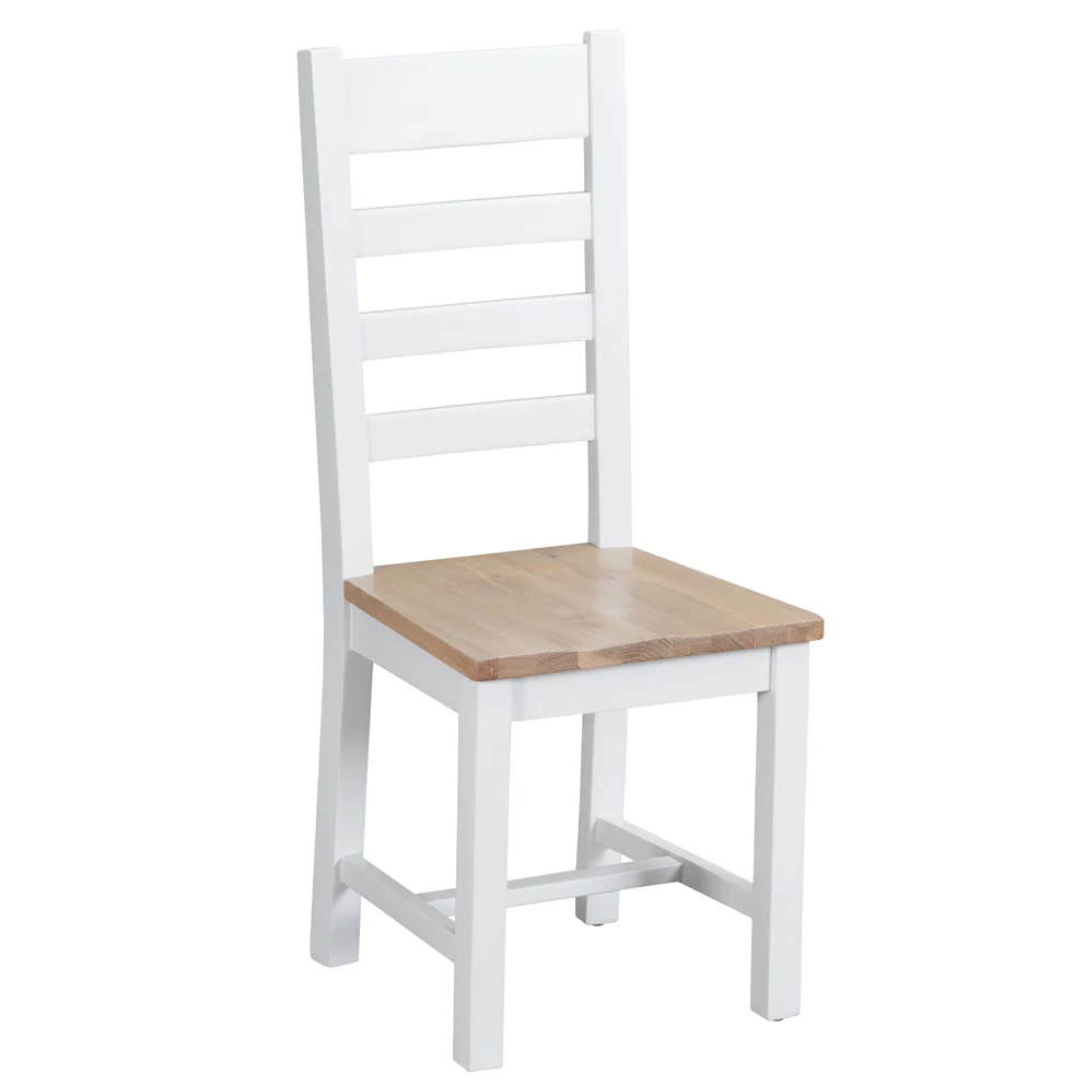 Lightweight Anglesea Ladder Back Chair -White Classic