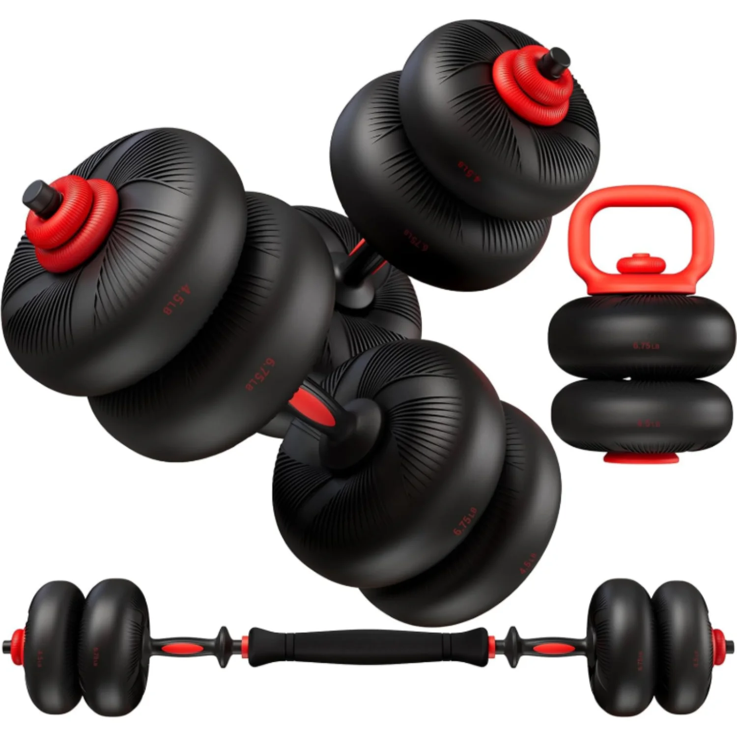Responsible 45LB Adjustable Dumbbell Set 4 in 1 Dumbbell Barbell Kettlebell and Weight Plate Set Home Gym Weights for Men Women45LB Adjustable Dumbbell Set 4 in 1 Dumbbell Barbell Kettlebell and Weight Plate Set Home Gym Weights for Men Women Enhanced