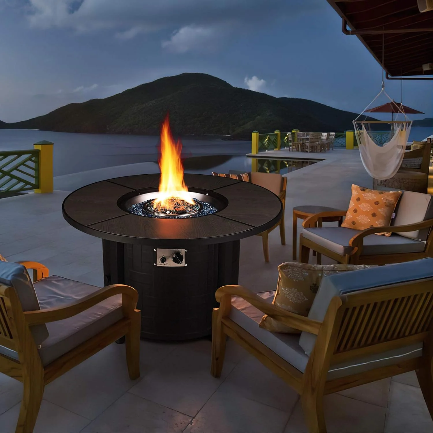 Long-Lasting 42-inch Propane Fire Pit Table 50 000 BTU Auto-Ignition Gas Fire Pits with Waterproof Cover42-inch Propane Fire Pit Table 50 000 BTU Auto-Ignition Gas Fire Pits with Waterproof Cover Eco-Friendly