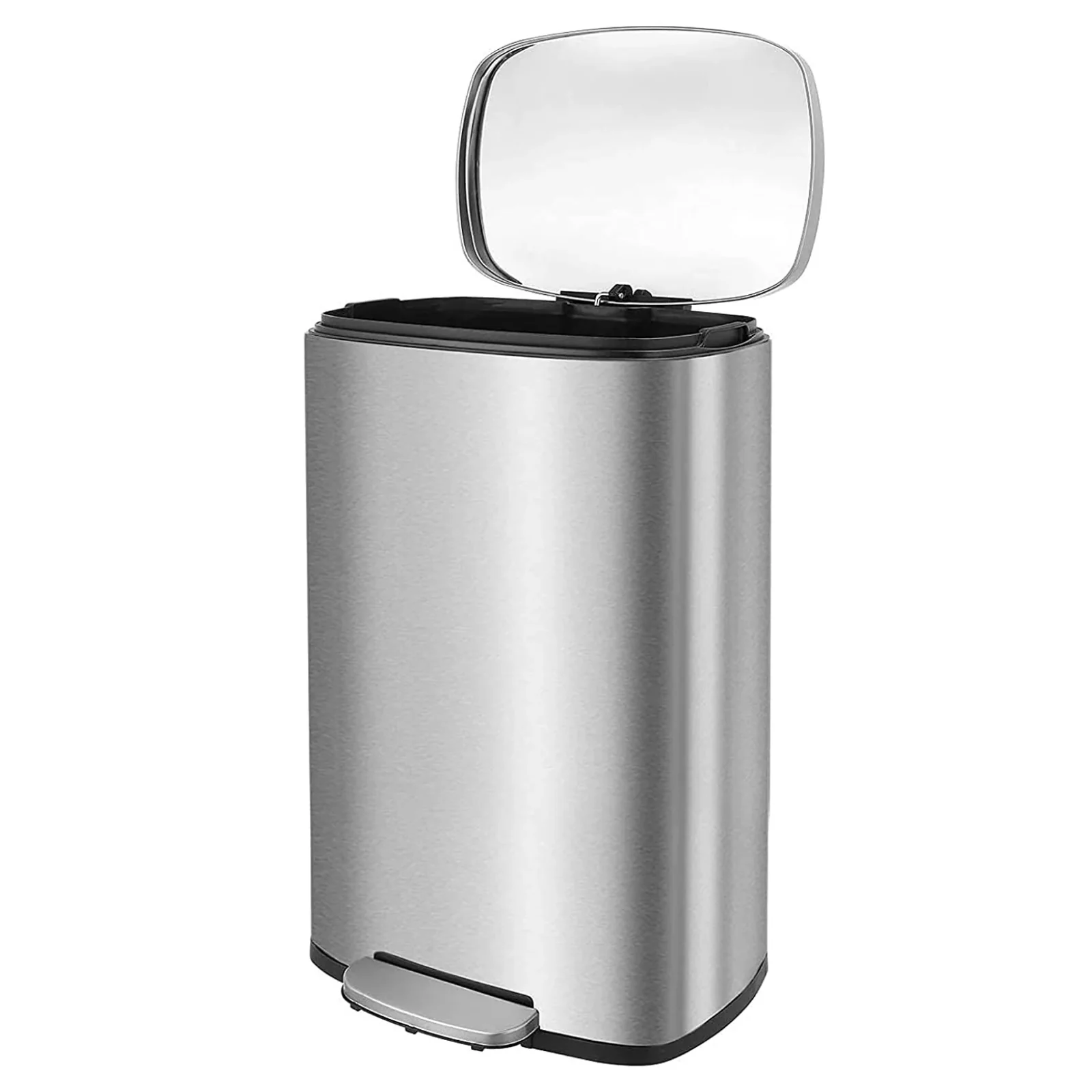 Reliable 13.2 Gallon 50L Step Trash Can Stainless Steel Garbage Bin with Removable Inner Bucket13.2 Gallon 50L Step Trash Can Stainless Steel Garbage Bin with Removable Inner Bucket Sustainable