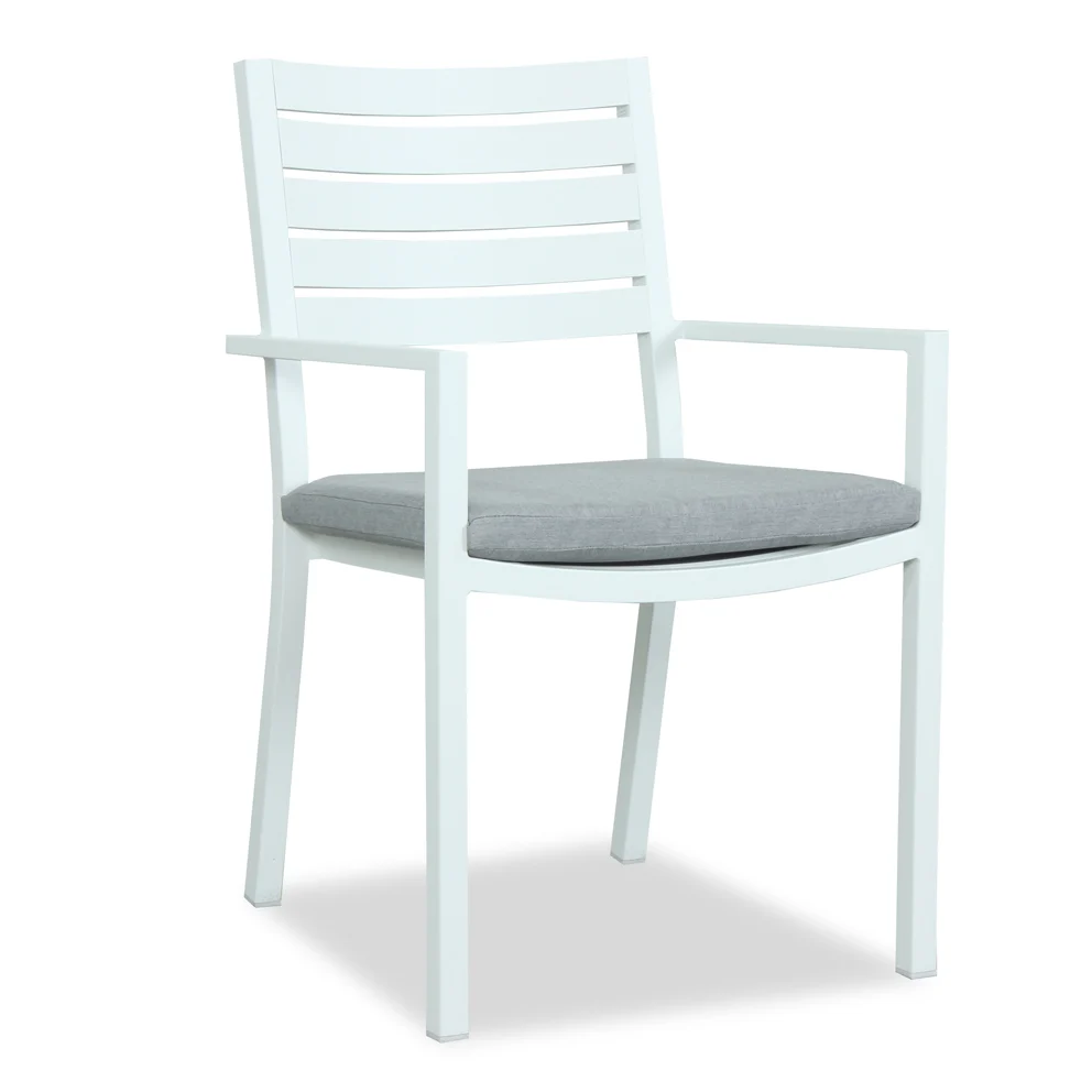 Effective Mayfair Cushioned Outdoor Dining Chair White Soft