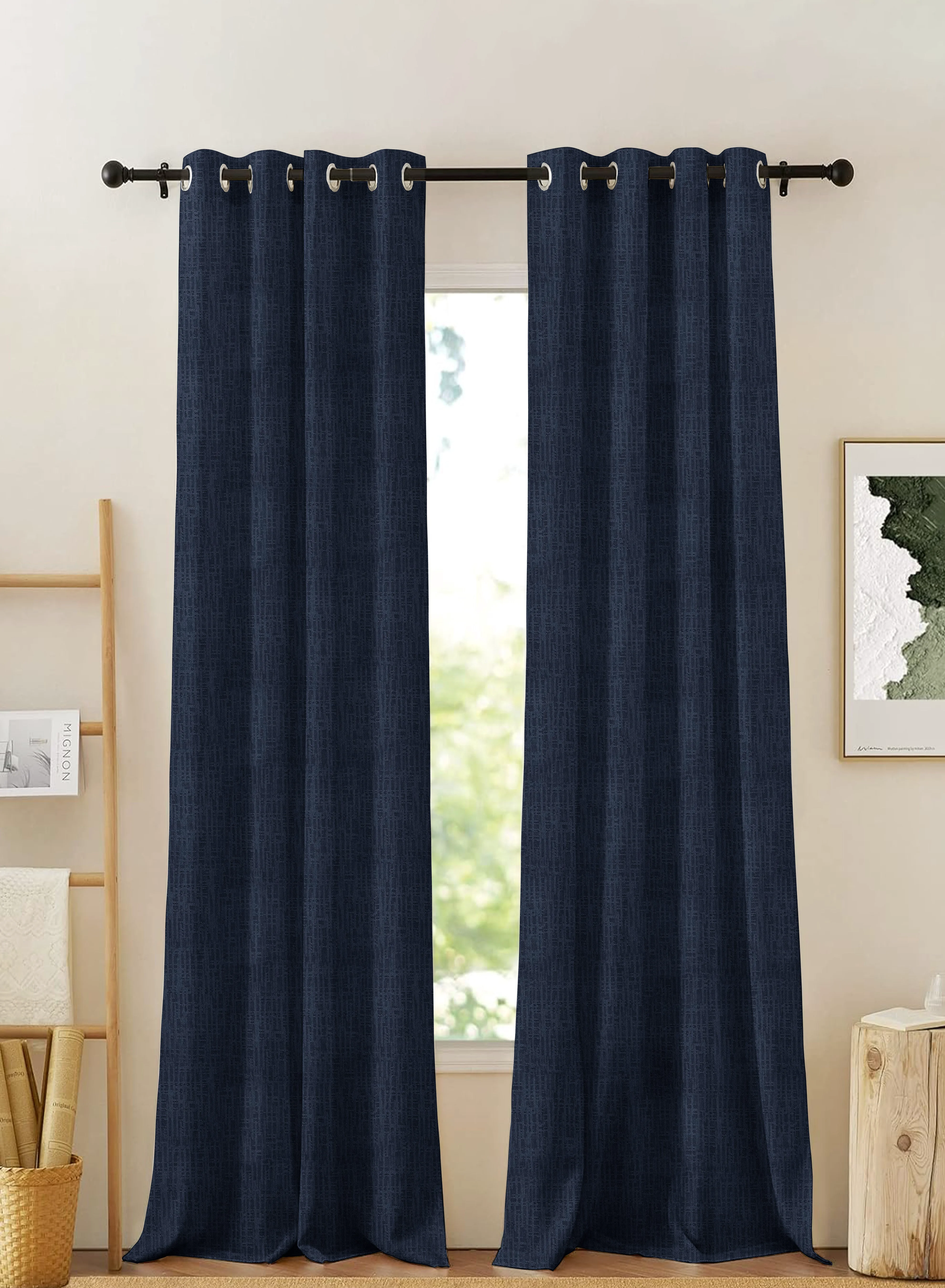 Selected Elora Textured Blackout Curtains Minimal Design Total Light Block Royal Blue Set of 2 Fully CustomizableThe Guide to Measuring and Choosing Curtains Powerful