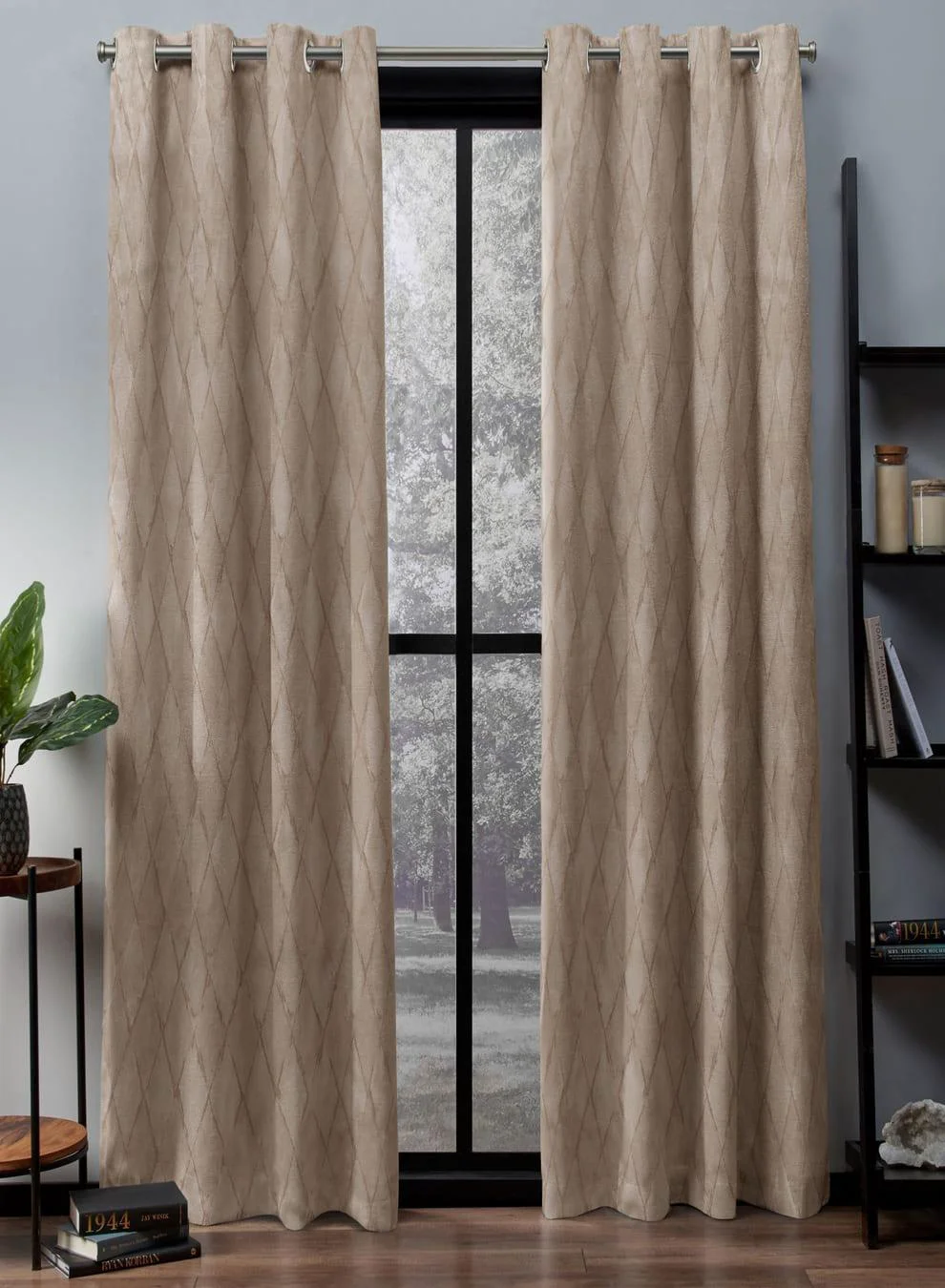 Reusable Flavia Jacquard Room Darkening Curtains Elegant Diamond Weave Cream Set of 2 Fully CustomizableThe Guide to Measuring and Choosing Curtains Carefully Designed