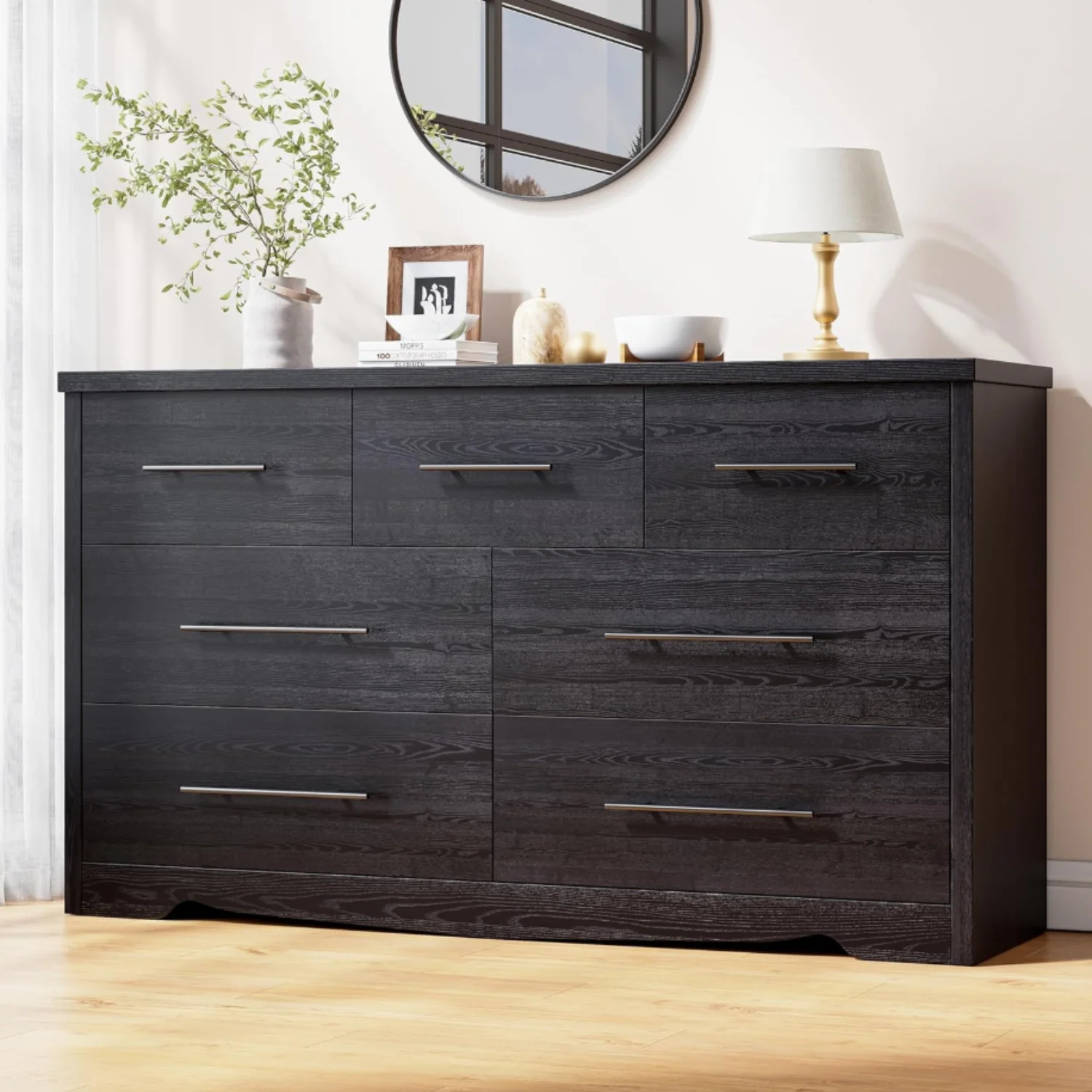 Healthy 55 Inch 7 Drawer Dresser for Bedroom 7 Chest of Drawers Modern Wooden Dresser with Metal Handle55 Inch 7 Drawer Dresser for Bedroom 7 Chest of Drawers Modern Wooden Dresser with Metal Handle Official