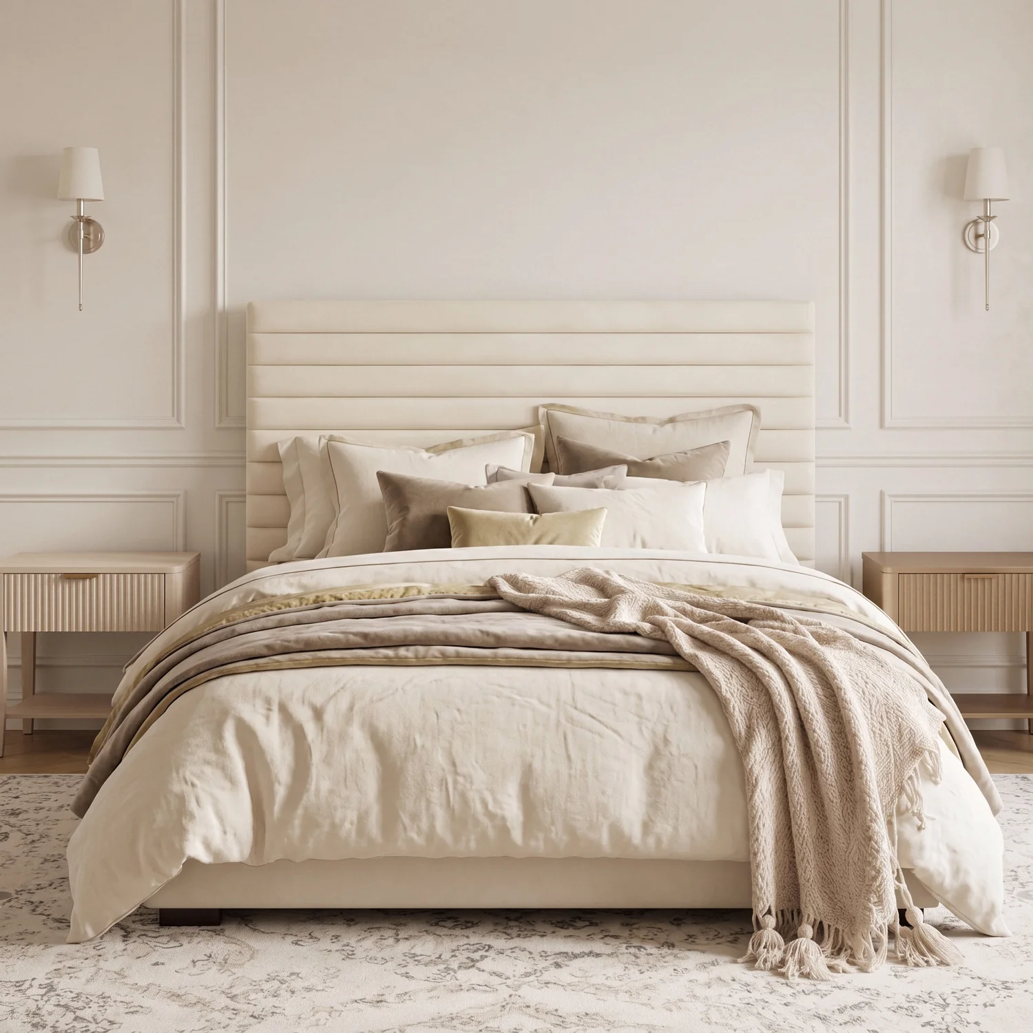 Stylish Velvet Upholstered Platform Bed Frame with Adjustable Headboard Horizontal Channel Tufting No Box Spring NeededVelvet Upholstered Platform Bed Frame with Adjustable Headboard Horizontal Channel Tufting No Box Spring Needed Unique