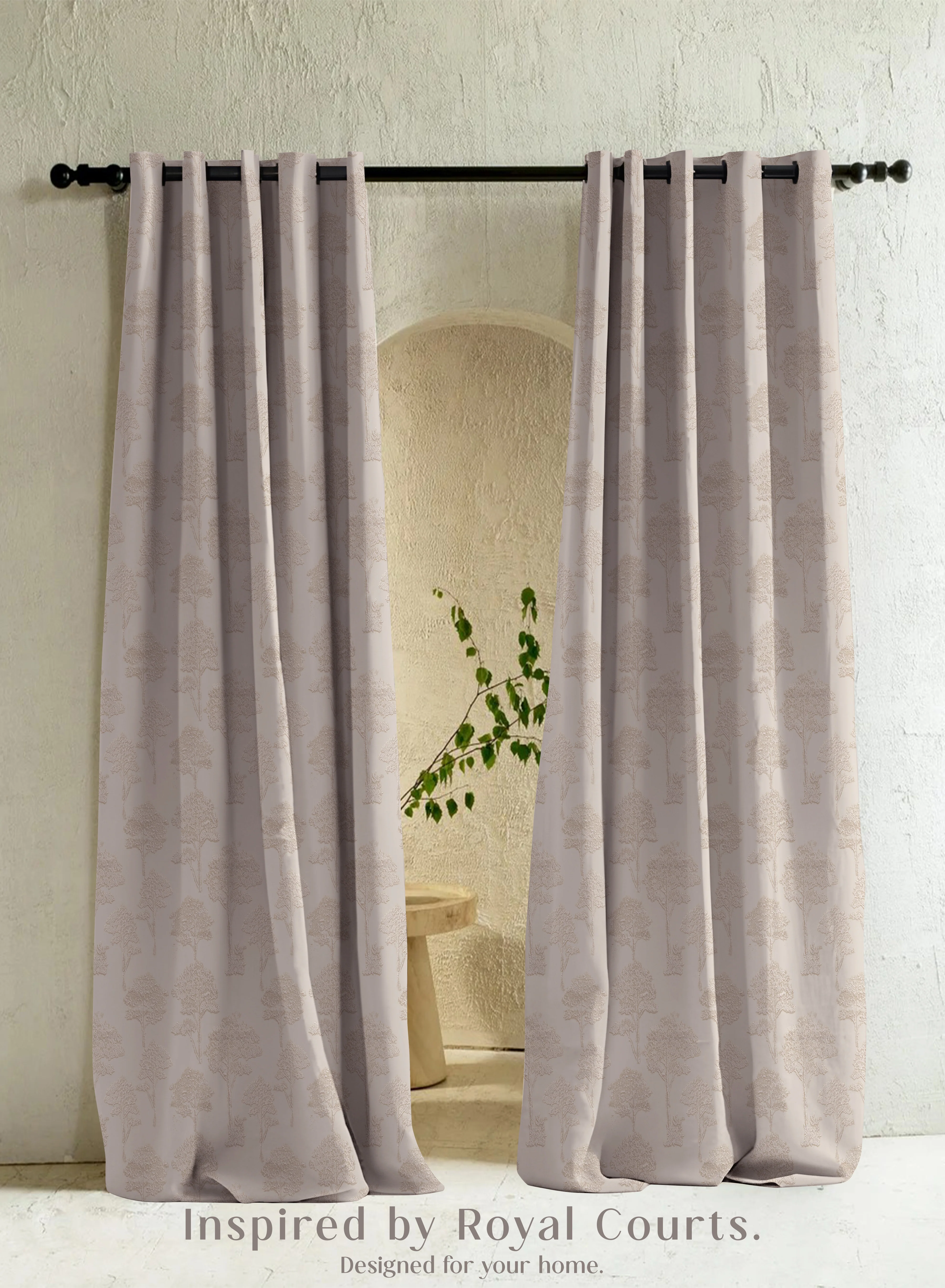 High-Grade Bern Jacquard Blackout Curtains Scenic Tree Pattern Total Light Block Light Khaki Set of 2 Fully CustomizableThe Guide to Measuring and Choosing Curtains First-Class