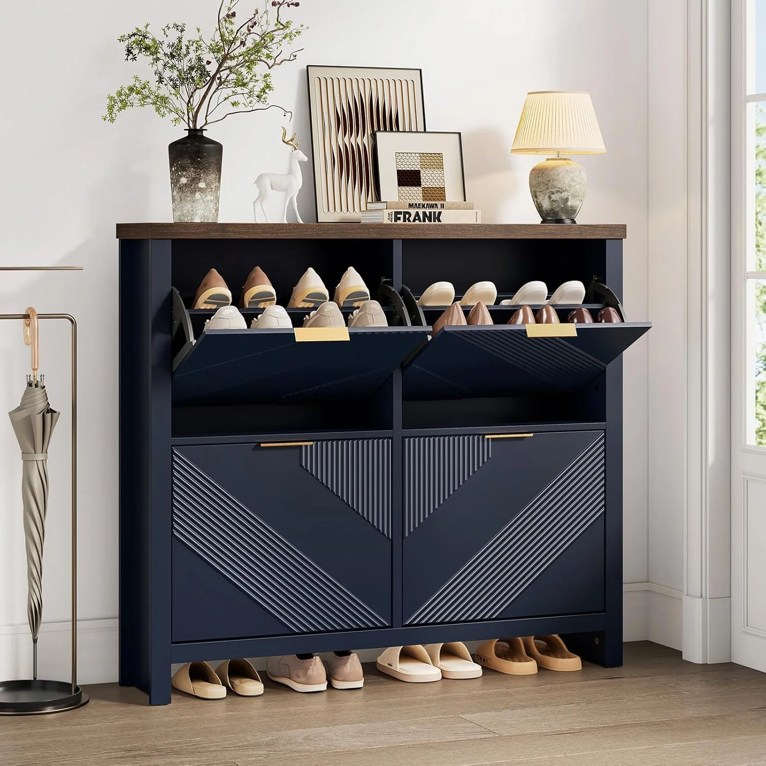 Professional Shoe Storage Cabinet Shoe Organizer with 4 Flip Drawers Stores 16 Pairs of ShoesShoe Storage Cabinet Shoe Organizer with 4 Flip Drawers Stores 16 Pairs of Shoes Dependable