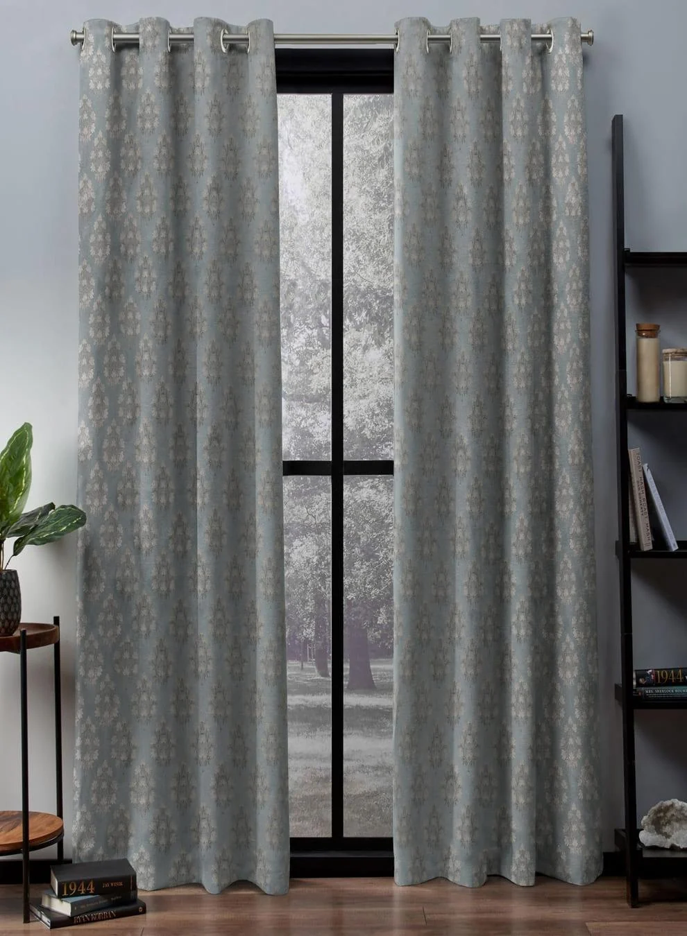 Detailed Flavia Jacquard Blackout Curtains Intricate Floral Motifs Total Light Block Sea Green Set of 2 Fully CustomizableThe Guide to Measuring and Choosing Curtains Fine