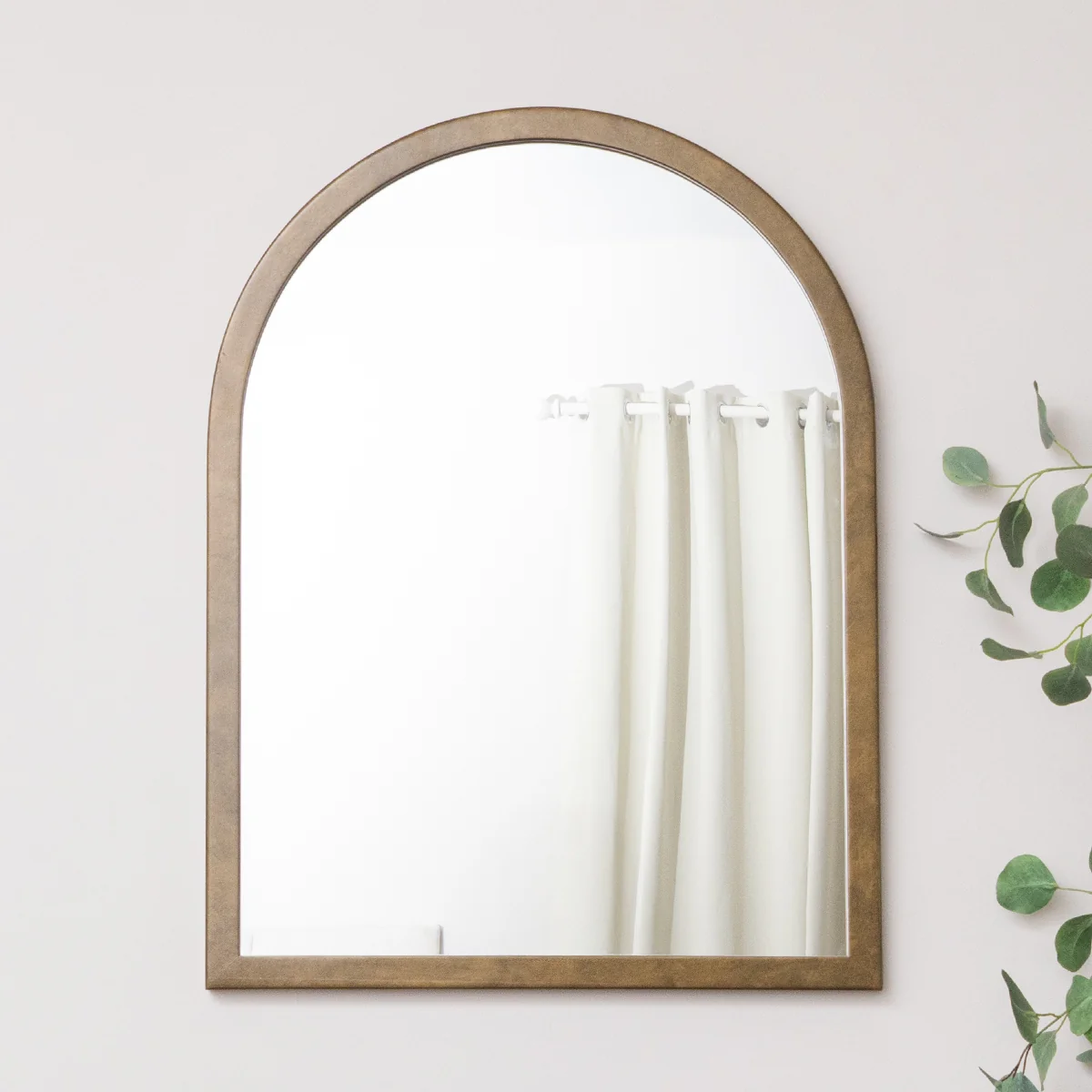 Elegant Bronze Framed Arched Wall Mirror – 60cm x 80cm Reusable
