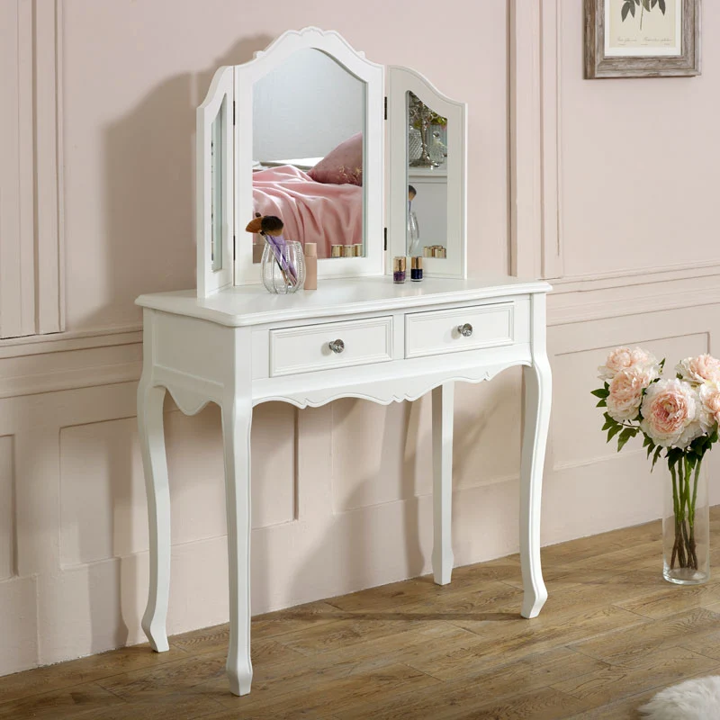 Advanced White Dressing Table Mirror Set – Victoria Range Natural