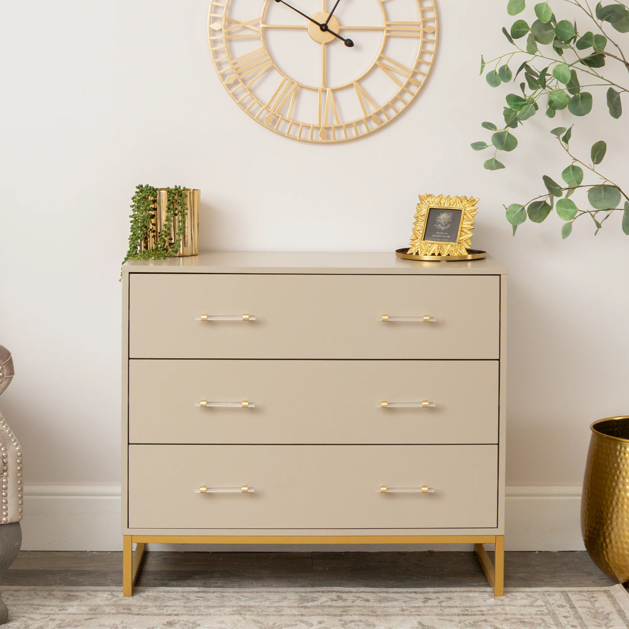 Comfortable Large 3 Drawer Chest of Drawers – Liana Taupe Range Professional