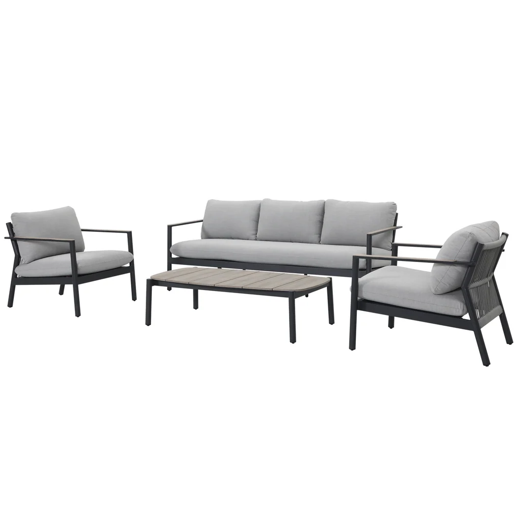 Soft Ives Outdoor Lounge Set Gunmetal Traditional