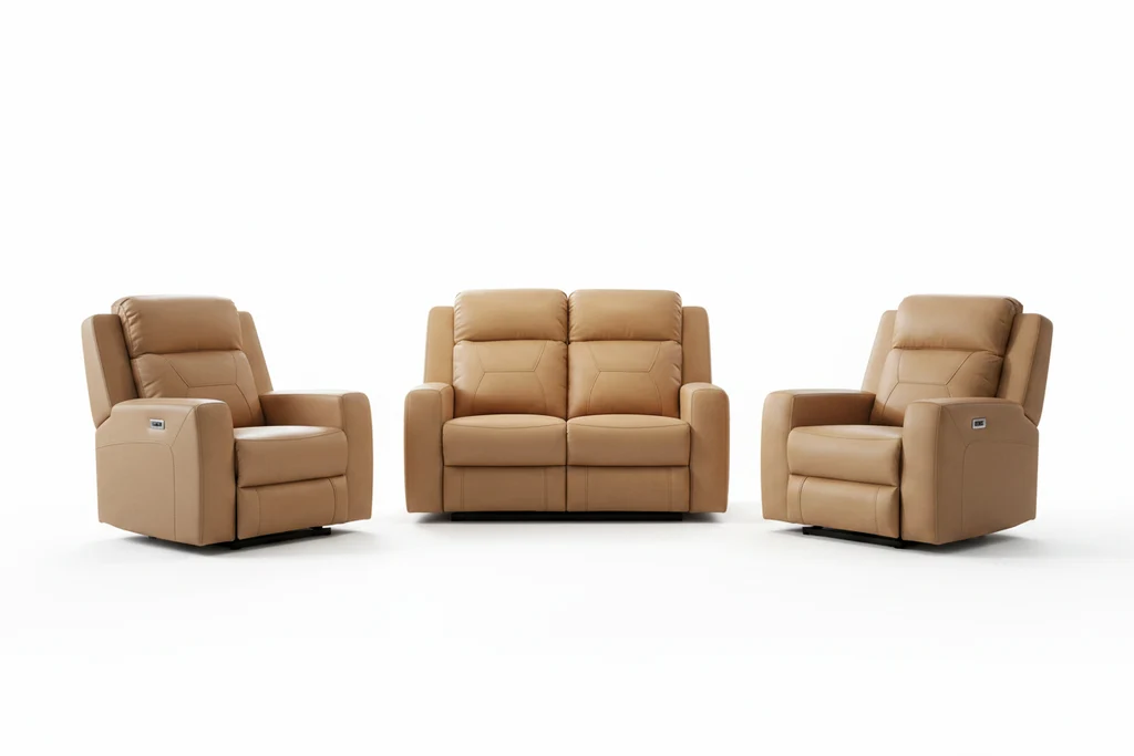 Elegant Berlin Electric 3 Piece Lounge Suite 2 Seater Genuine
