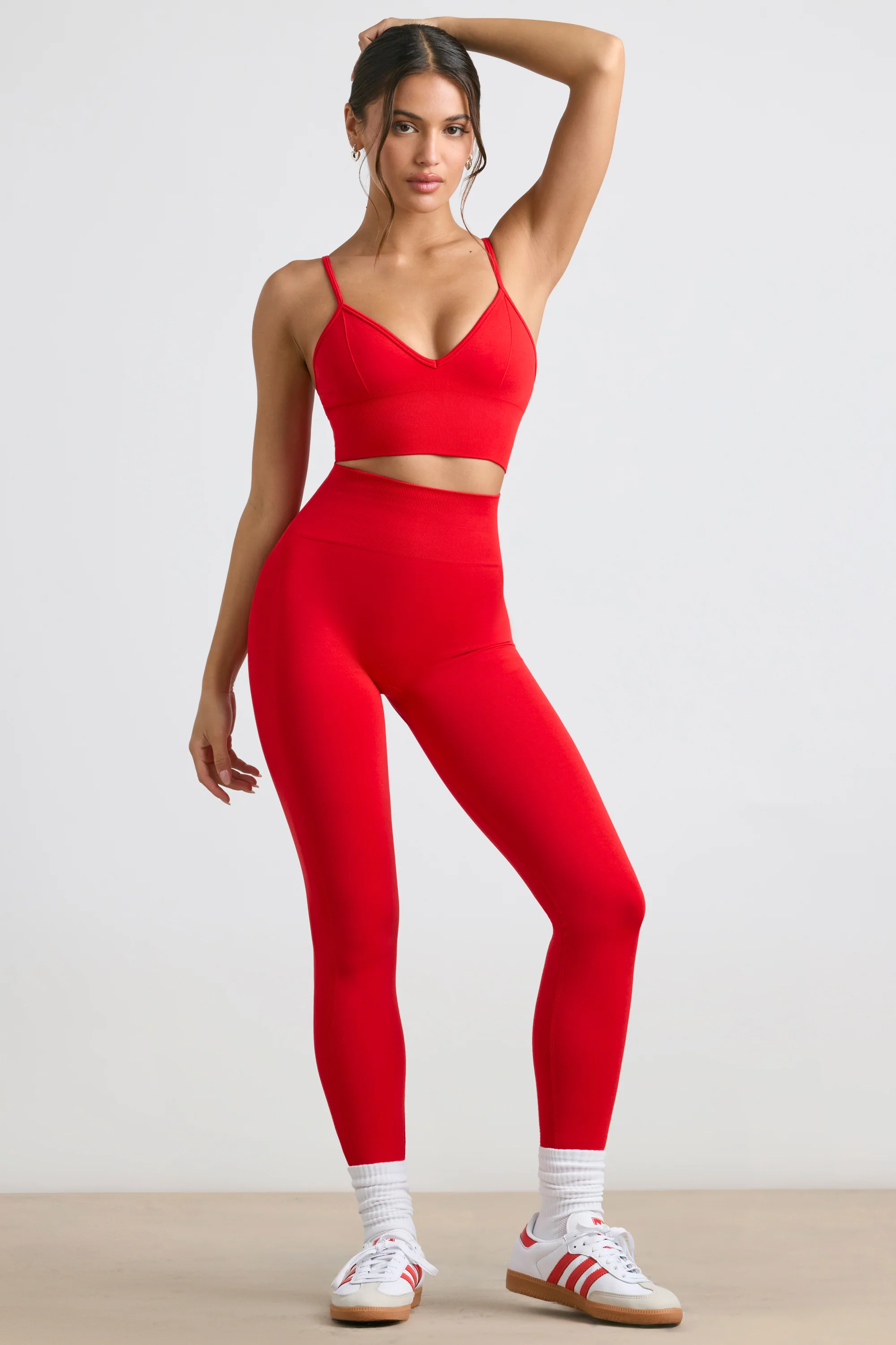 Efficient Define Luxe High-Waist Leggings in Red Expertly Made