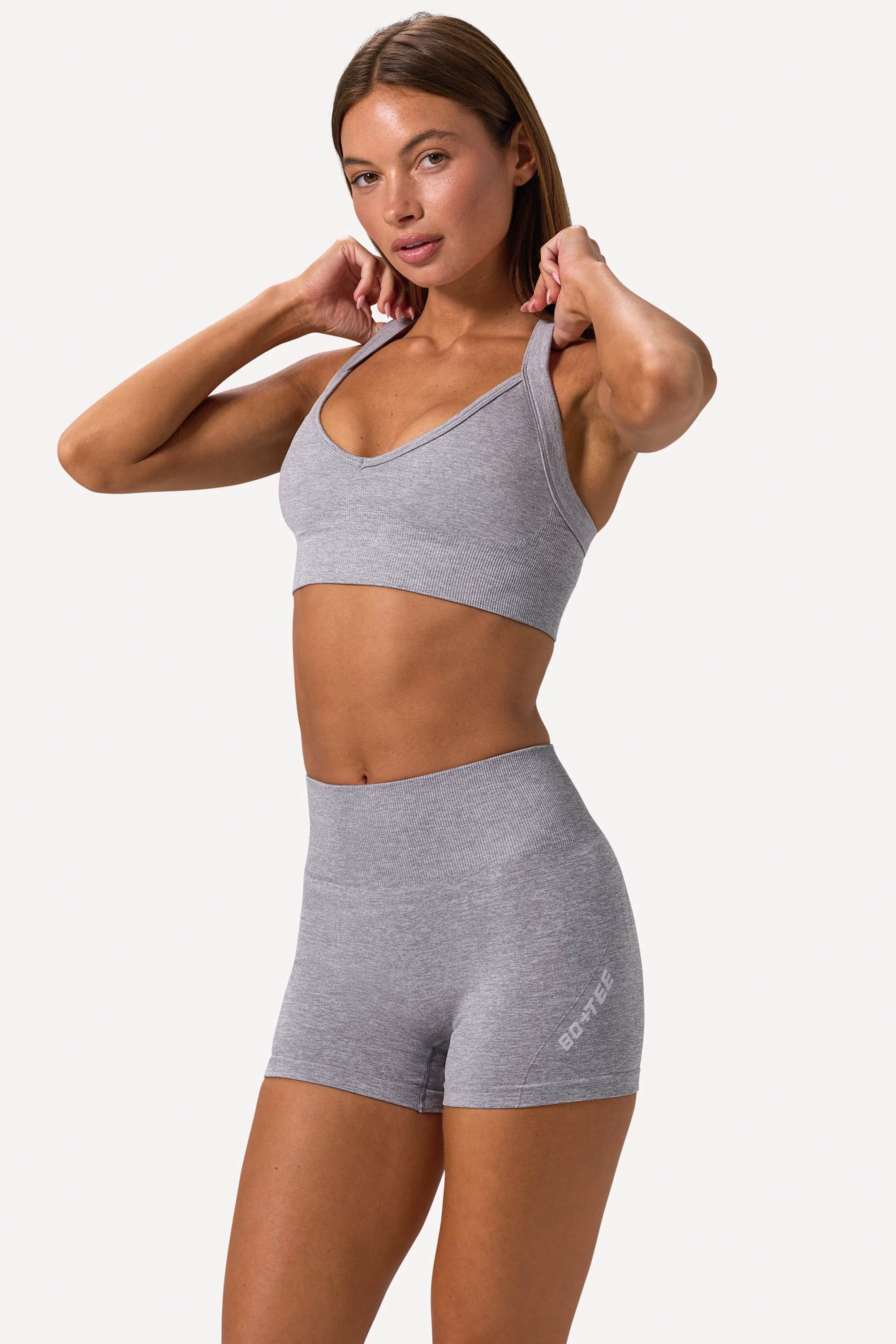 Next-Generation Super Sculpt Seamless Mini Shorts in Grey Marl Prestigious