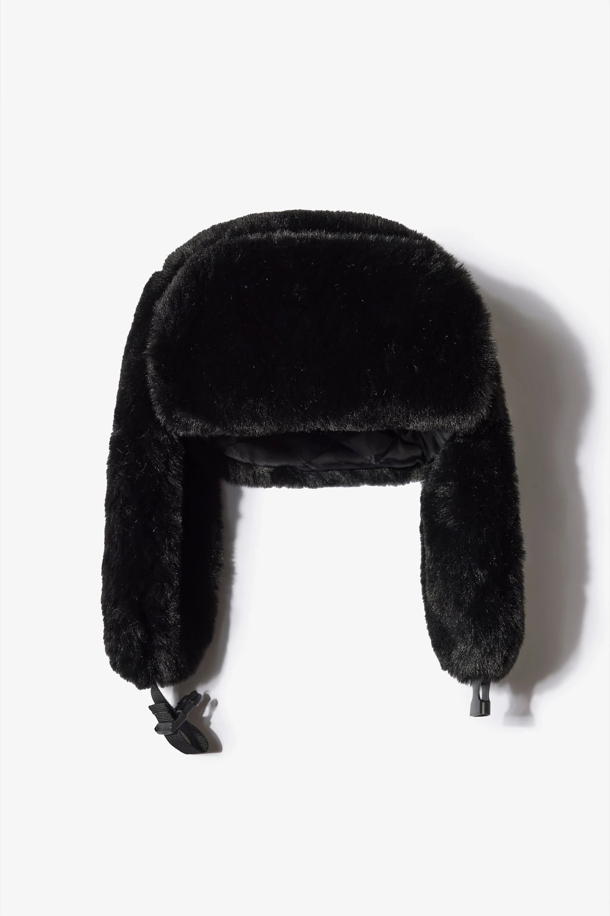 Premium Faux-Fur Trapper Hat in Black Genuine