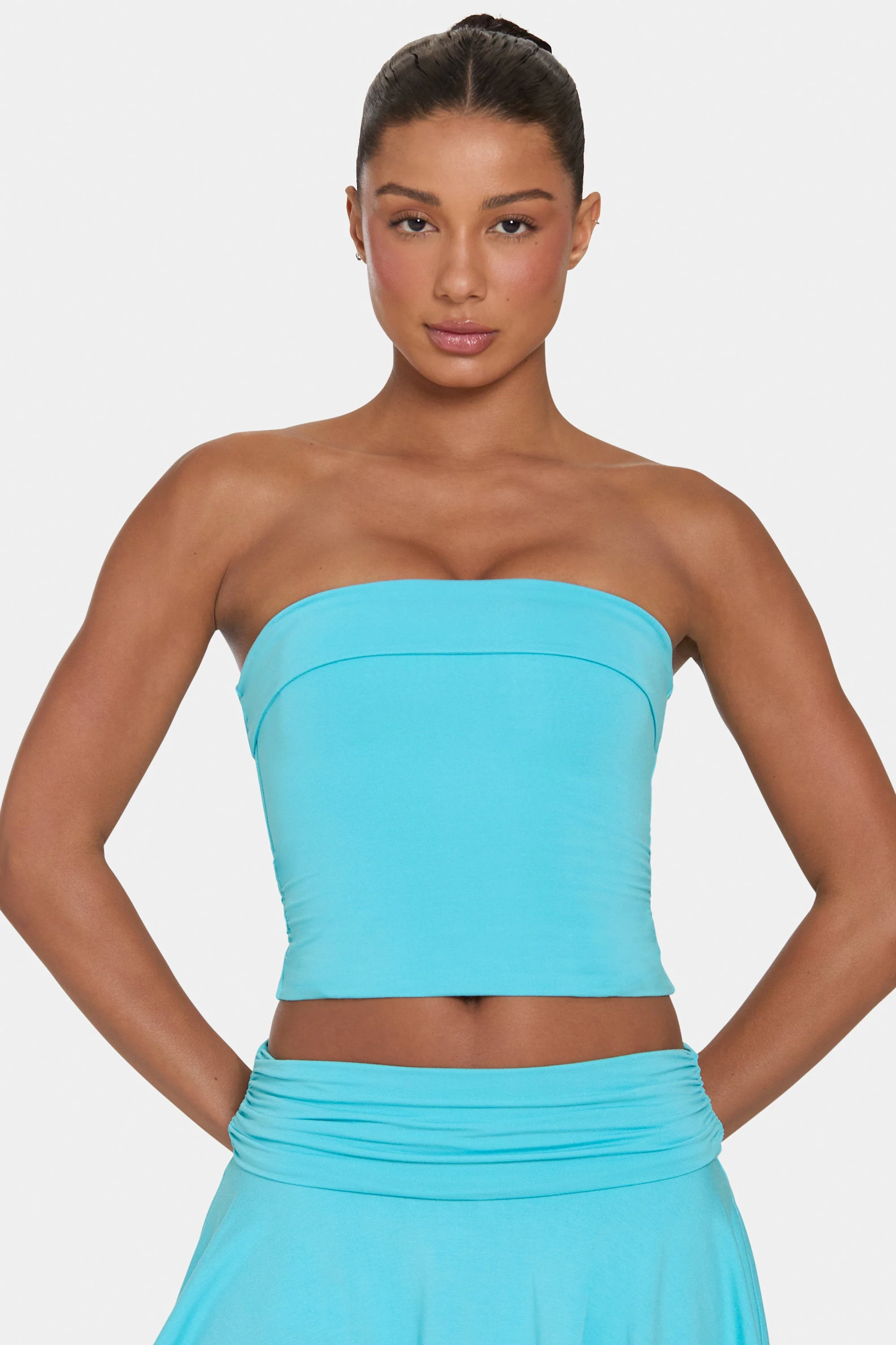 Elite ButterCloud™ Tube Top in Aqua High-Quality