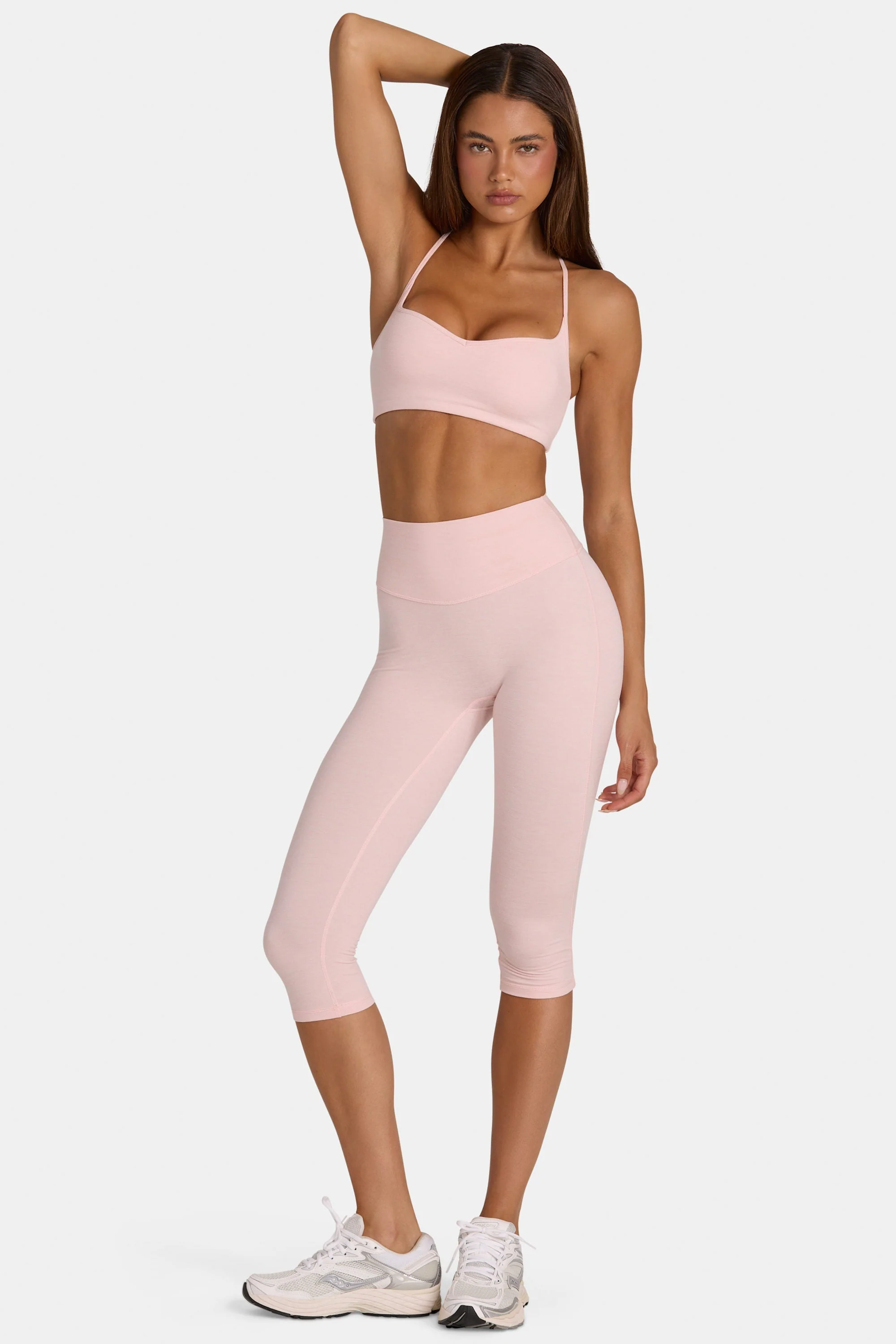 Reusable Soft Active Capri Leggings in Blush Marl Original Design