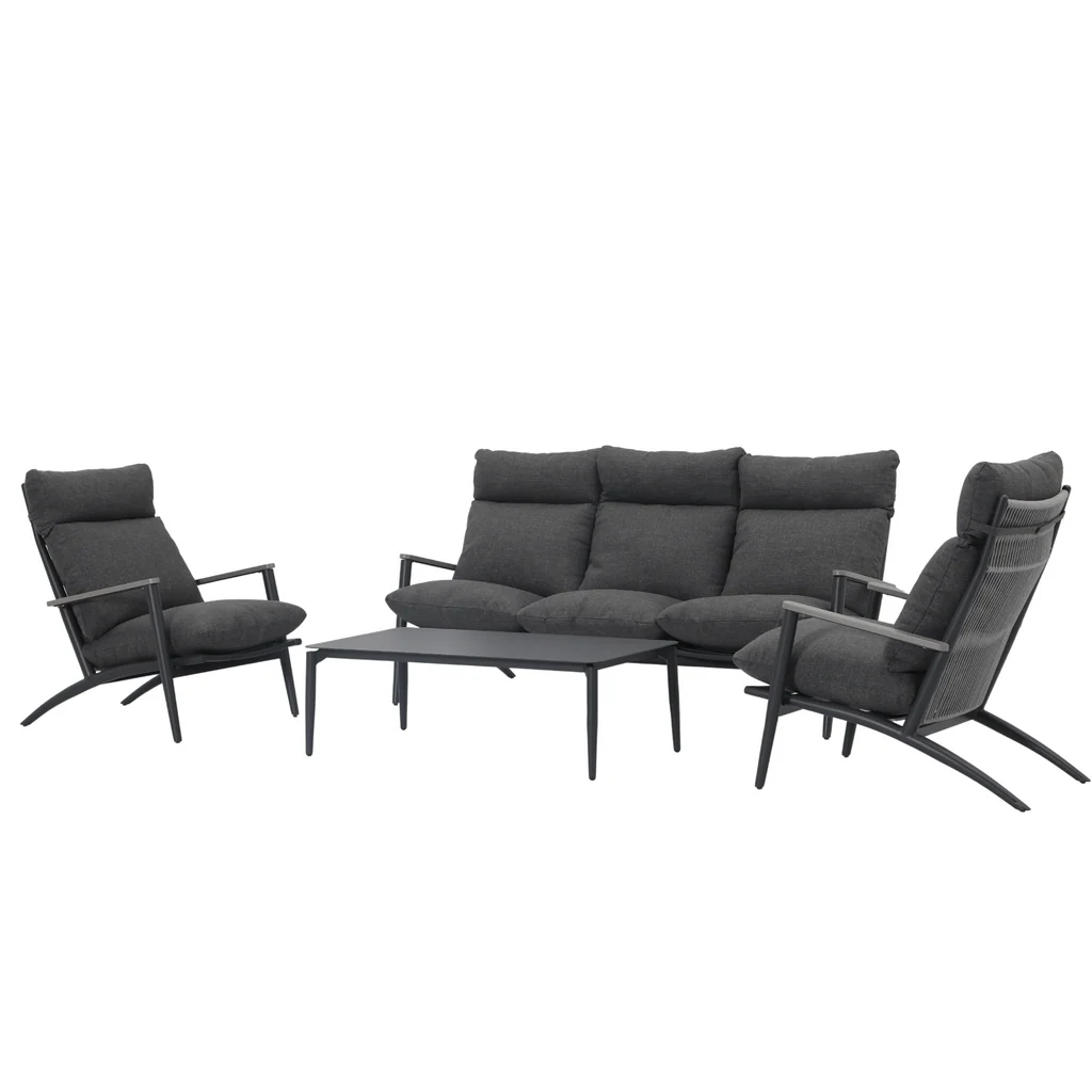 Smooth Florent 4 Piece Outdoor Lounge Gunmetal Selected