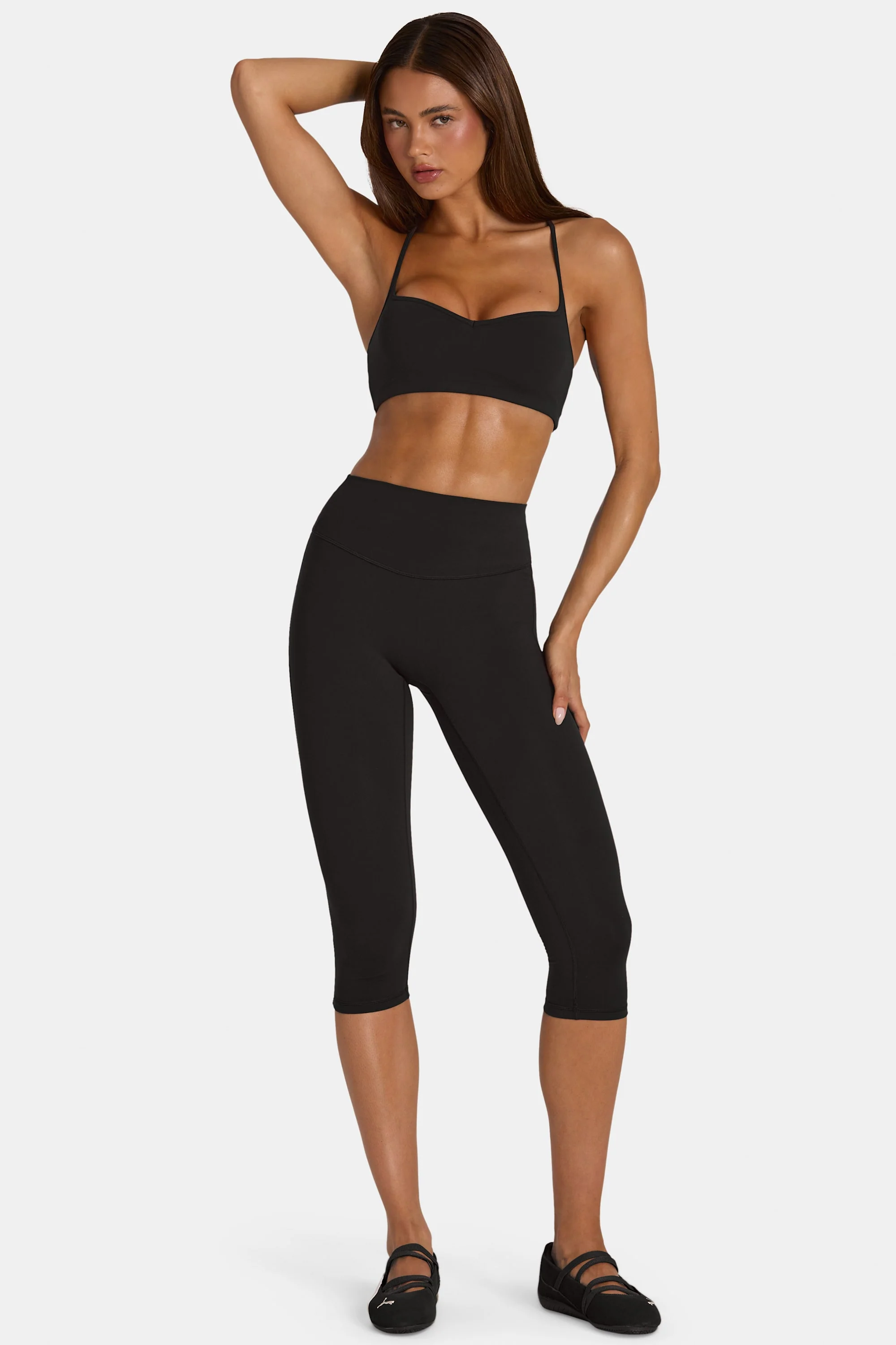 Next-Generation Soft Active Capri Leggings in Black Premium Material