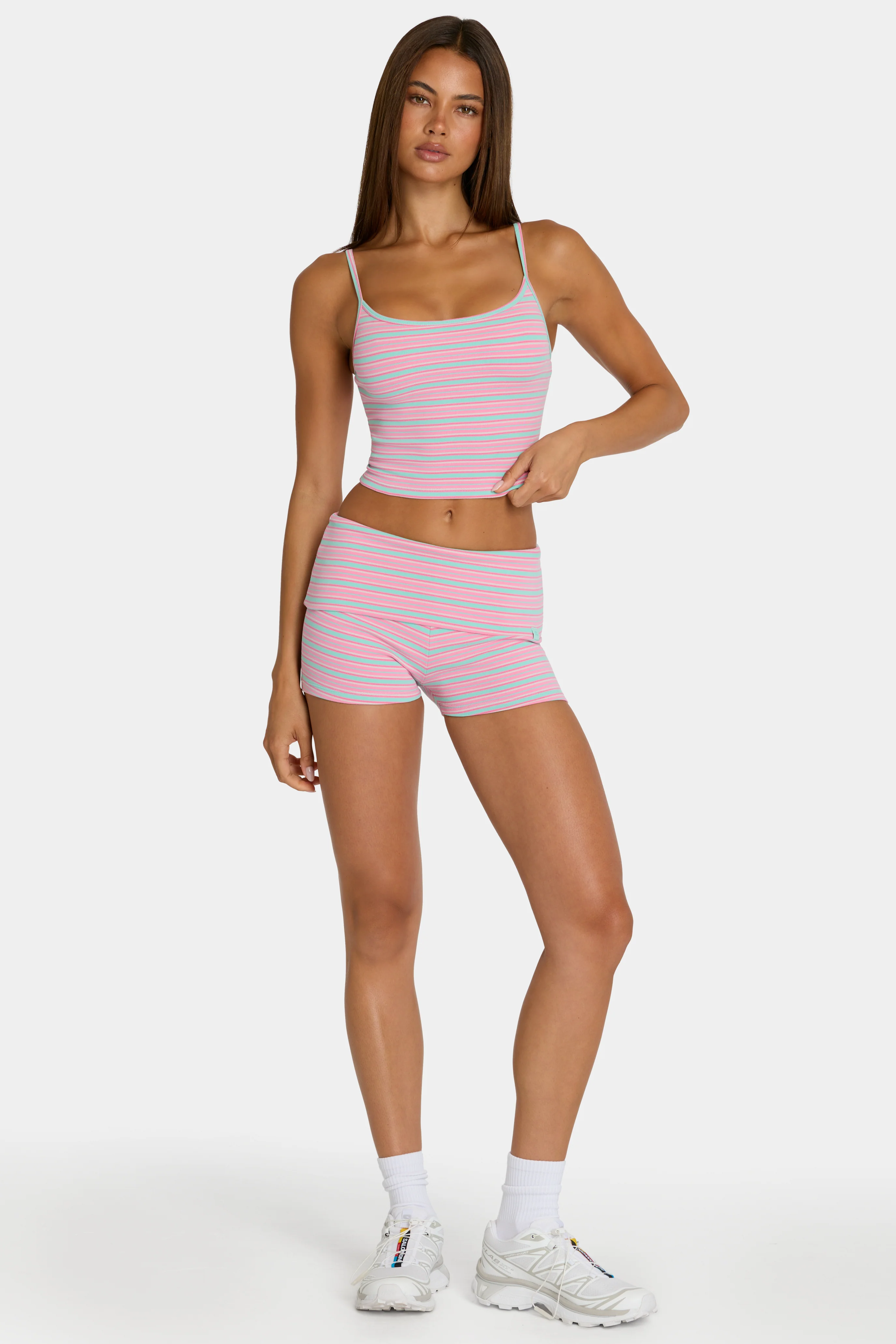 Original Design Brushed Jersey Mini Shorts in Multi Stripe Smart