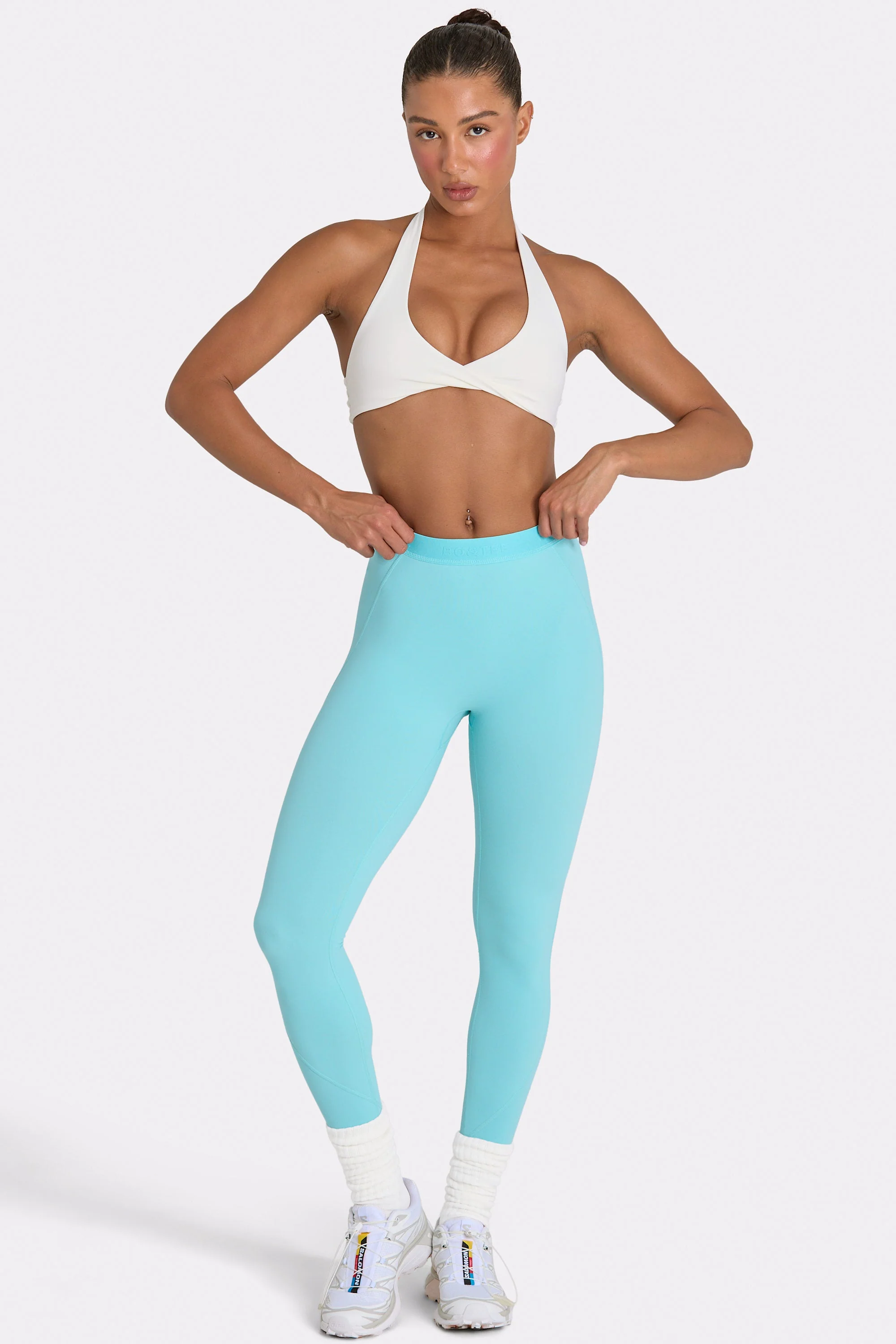 User-Friendly Soft Active Leggings in Aqua Proven