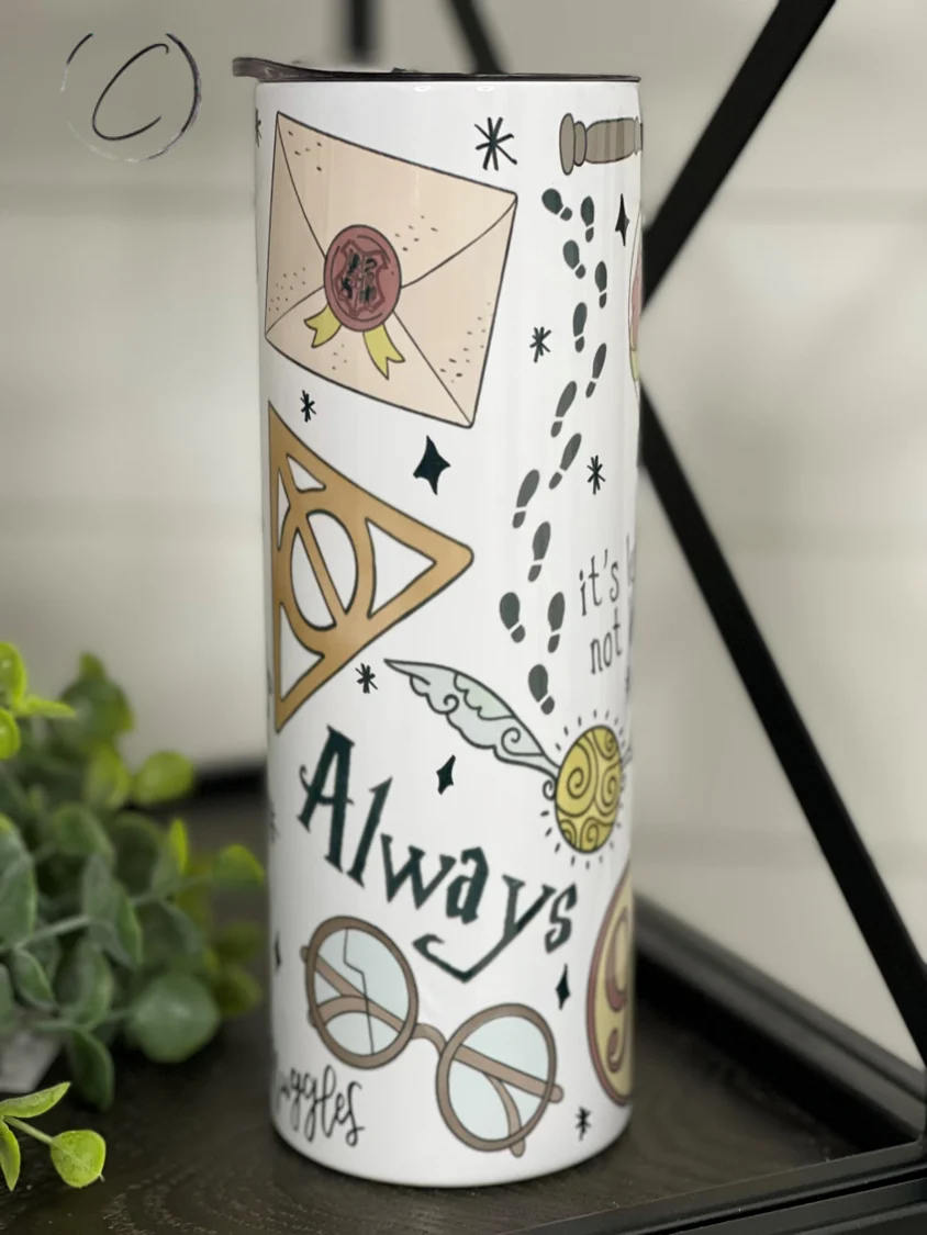 Reusable Harry Potter Vibes 20oz Skinny Tumbler – al Harry Potter Tumbler Practical