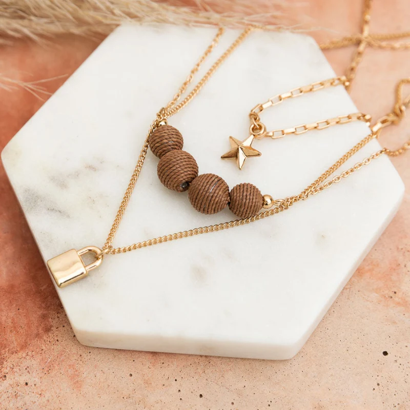 Classic Layered Charm Necklace Powerful