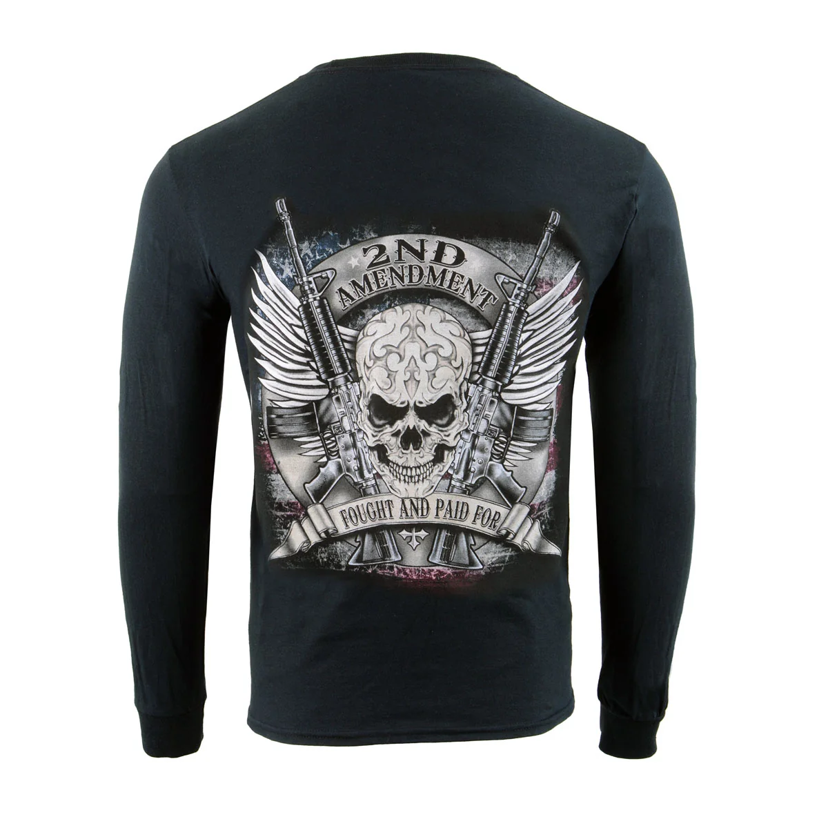 Selected Milwaukee Leather BCC117000 Men’s Black ‘2nd Amendment’ Long Sleeve T-Shirt Safe