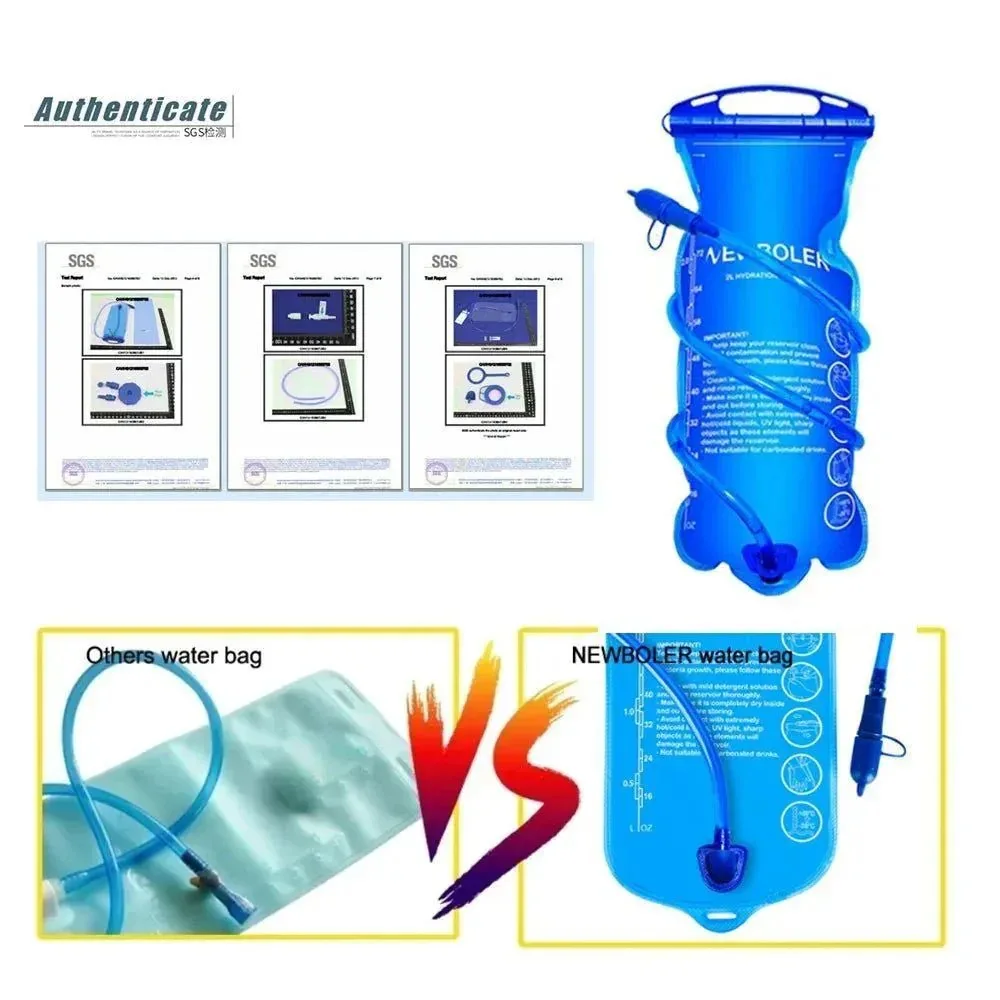 Functional BPA- TPU Water Bladder Storage Bag – 2L 3L Hydration Reservoir for Hiking Camping Cycling Soft
