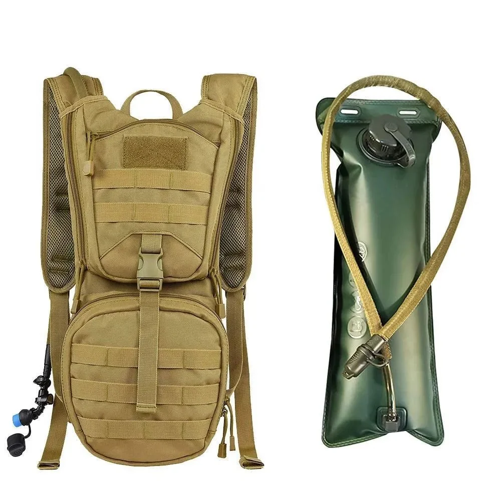 Pure 2-in-1 Tactical MOLLE Military Hydration Backpack with 3L Water Bladder – Outdoor Cycling Hiking Mountaineering Pack Premium Material