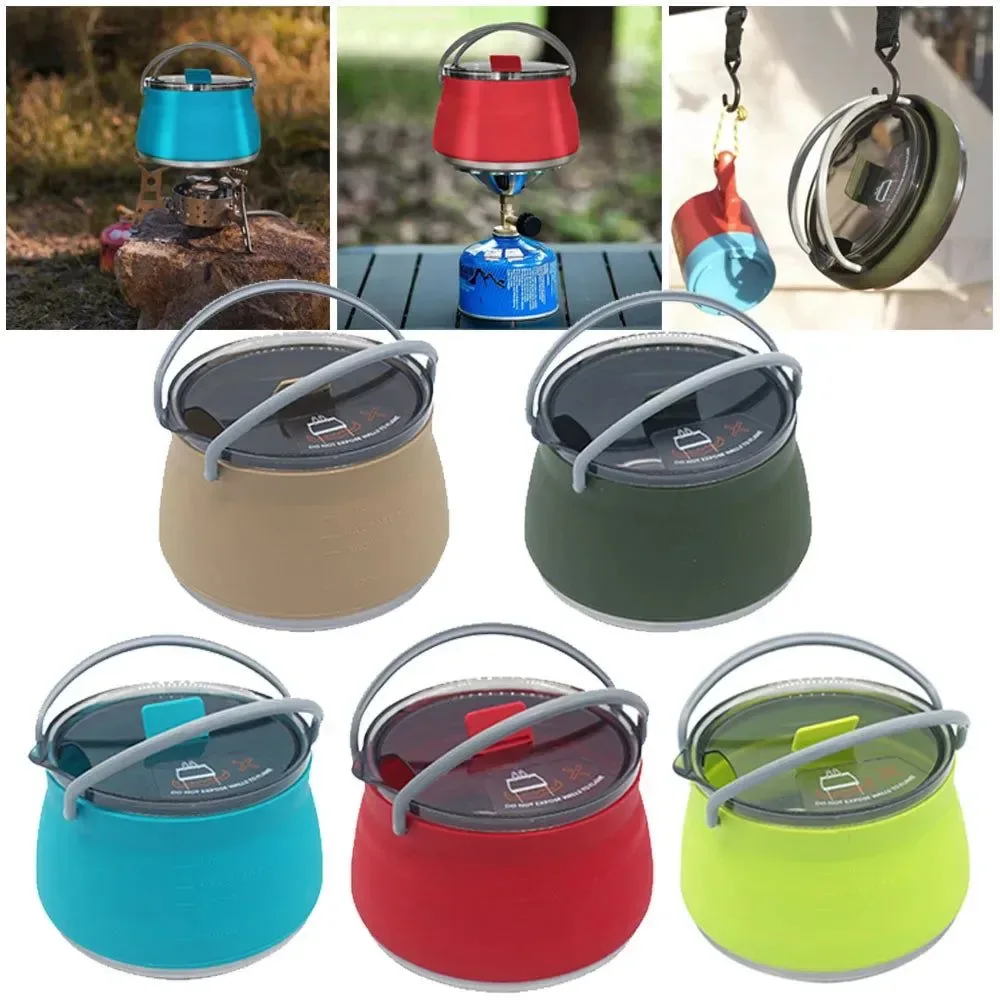 High-End 1L Portable Silicone Folding Camping Kettle – Food-Grade Collapsible Kettle for Camping Hiking Travel 1L Portable Silicone Folding Camping Kettle – Food-Grade Collapsible for Camping Hiking Travel Fine