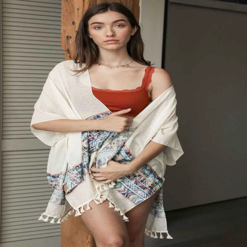 Certified Geometric Embroidered Kimono Consistent