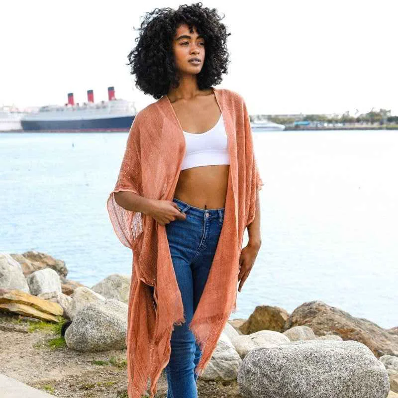 Environmentally Friendly Glam Sequin Kimono Smart