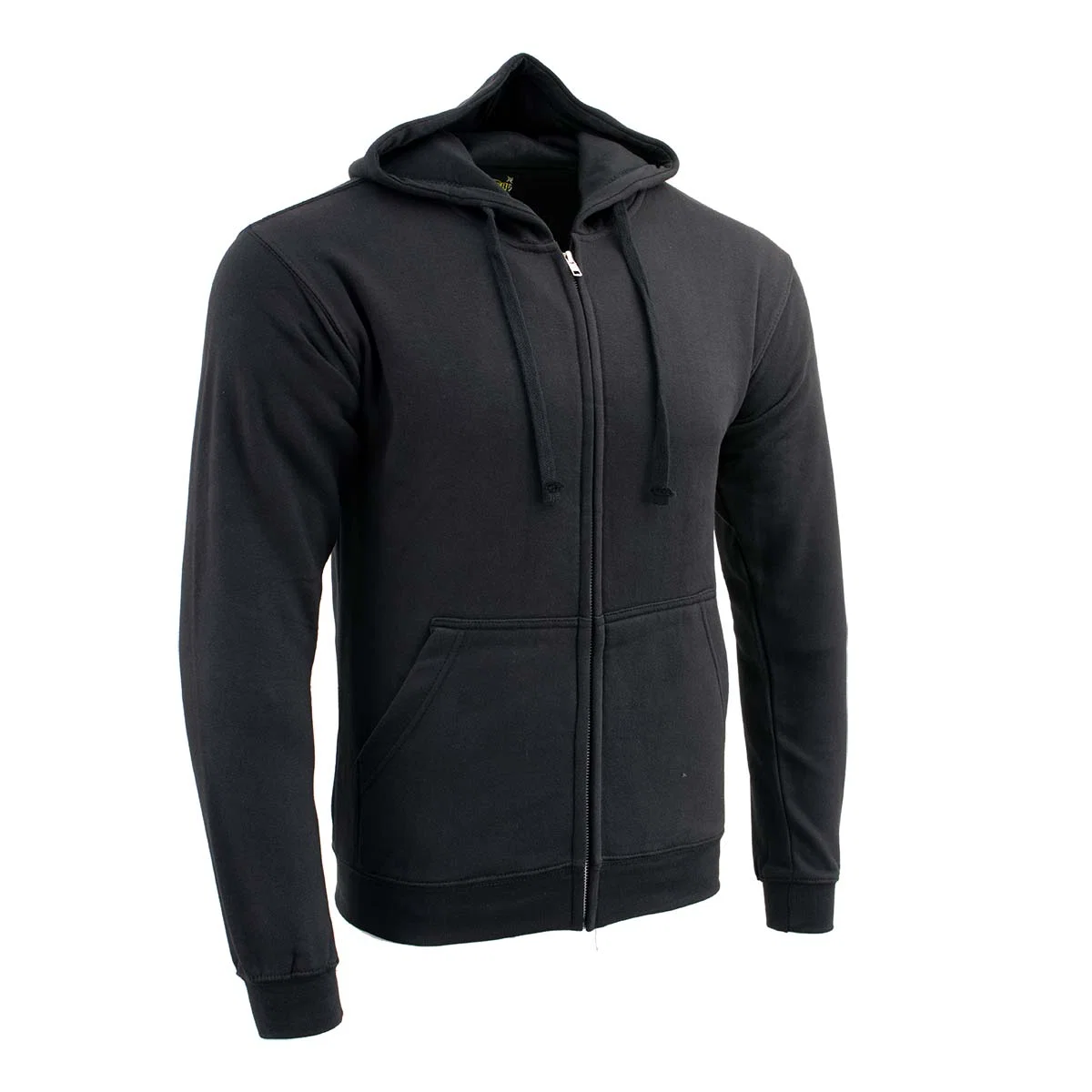 Verified Biker Clothing Co. BCC118025 Men’s Classic Black Hoodie with Zipper Closure Detailed